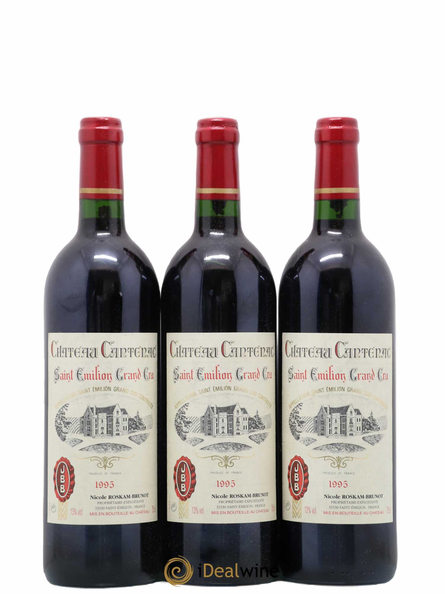 Saint-Émilion Grand Cru Chateau Cantenac 1995 - Posten von 12 Flaschen - 2