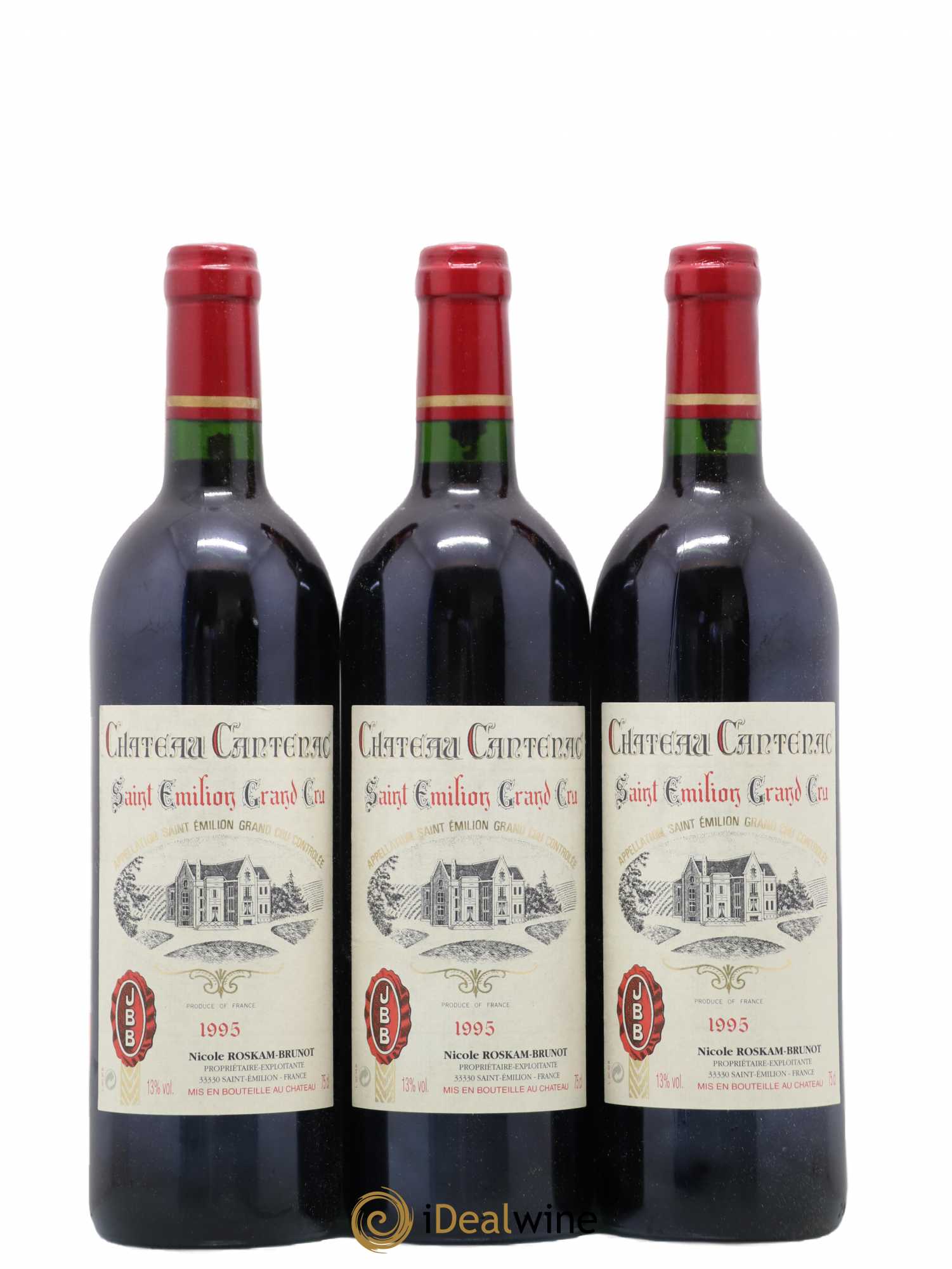 Saint-Émilion Grand Cru Chateau Cantenac 1995 - Posten von 12 Flaschen - 3