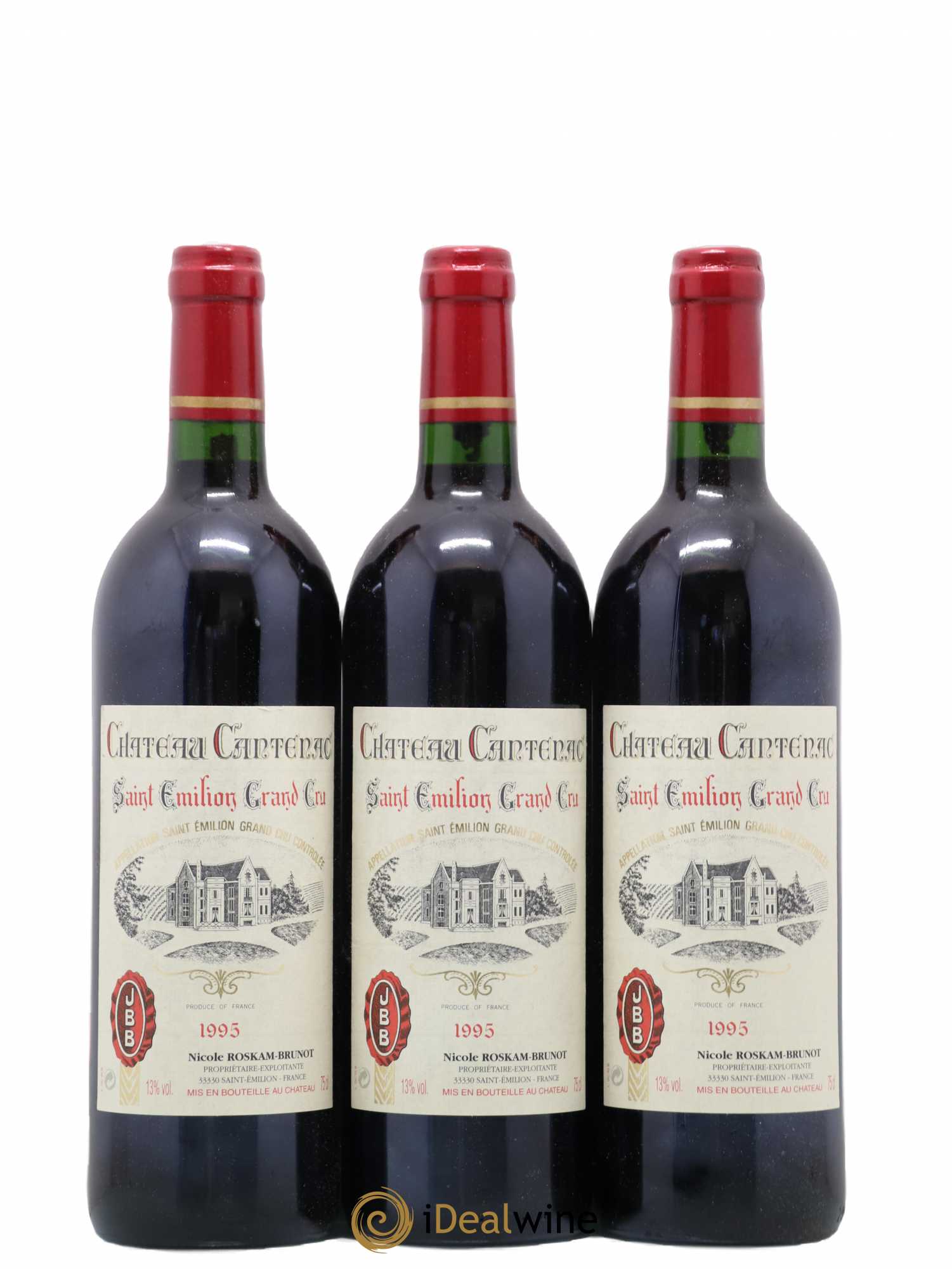 Saint-Émilion Grand Cru Chateau Cantenac 1995 - Posten von 12 Flaschen - 4
