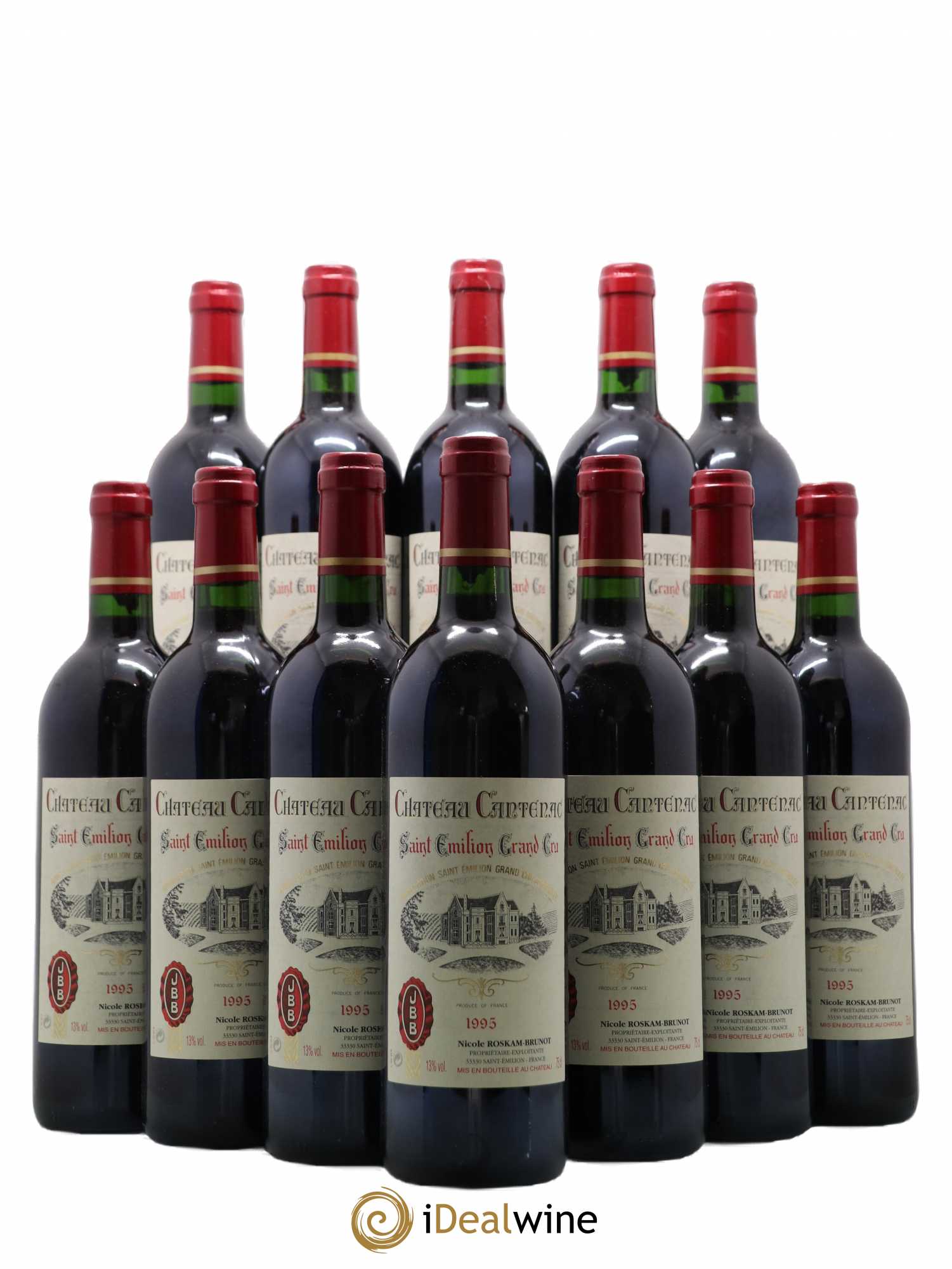 Saint-Émilion Grand Cru Chateau Cantenac 1995 - Posten von 12 Flaschen - 0