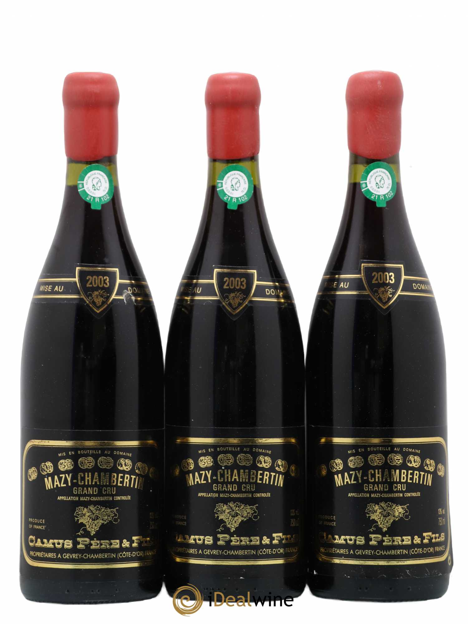 Mazis-Chambertin Grand Cru Camus Pere Et Fils 2003 - Posten von 3 Flaschen - 0