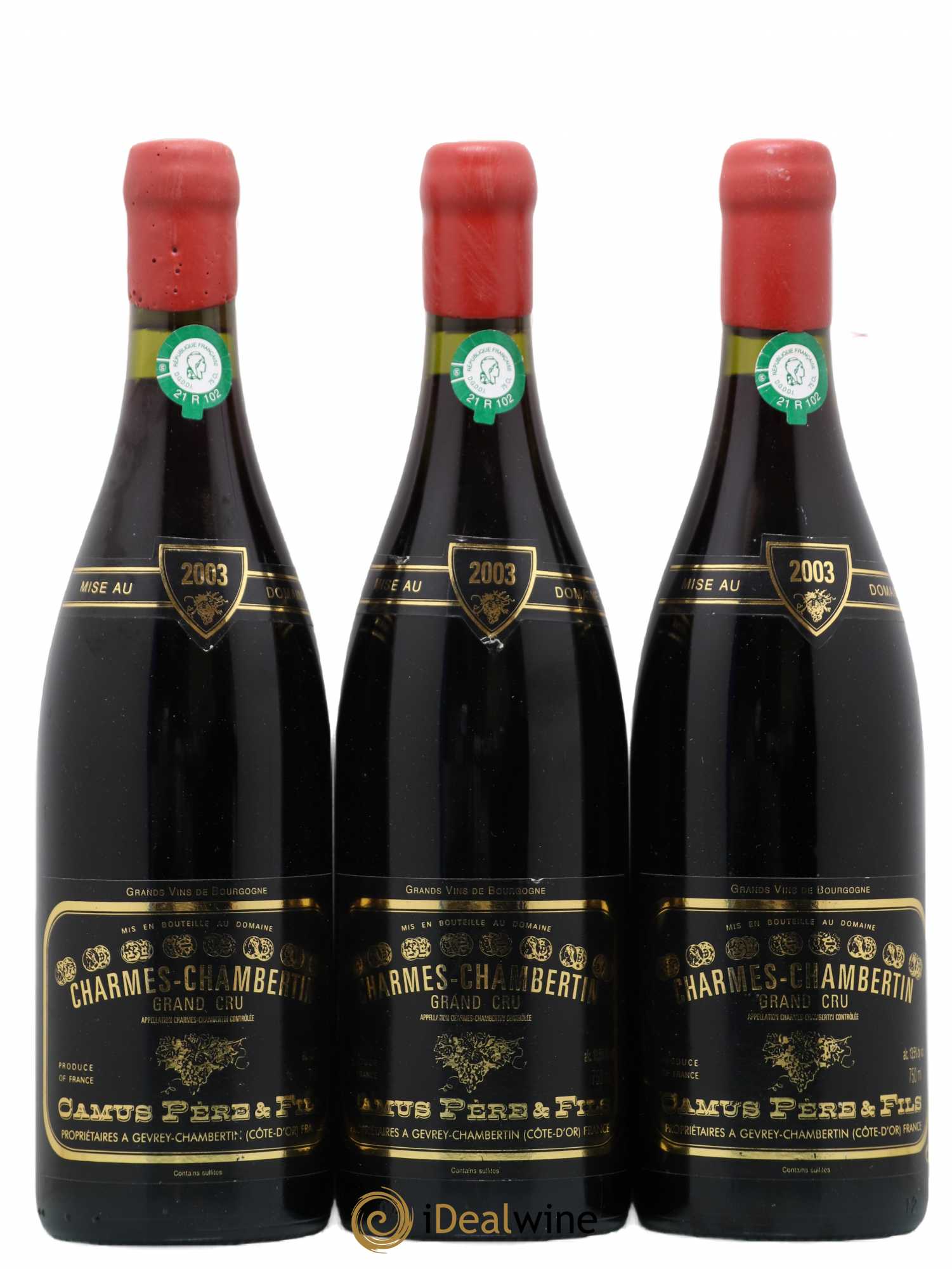 Charmes-Chambertin Grand Cru Camus Père et Fils (Domaine) 2003 - Lot de 3 bouteilles - 0