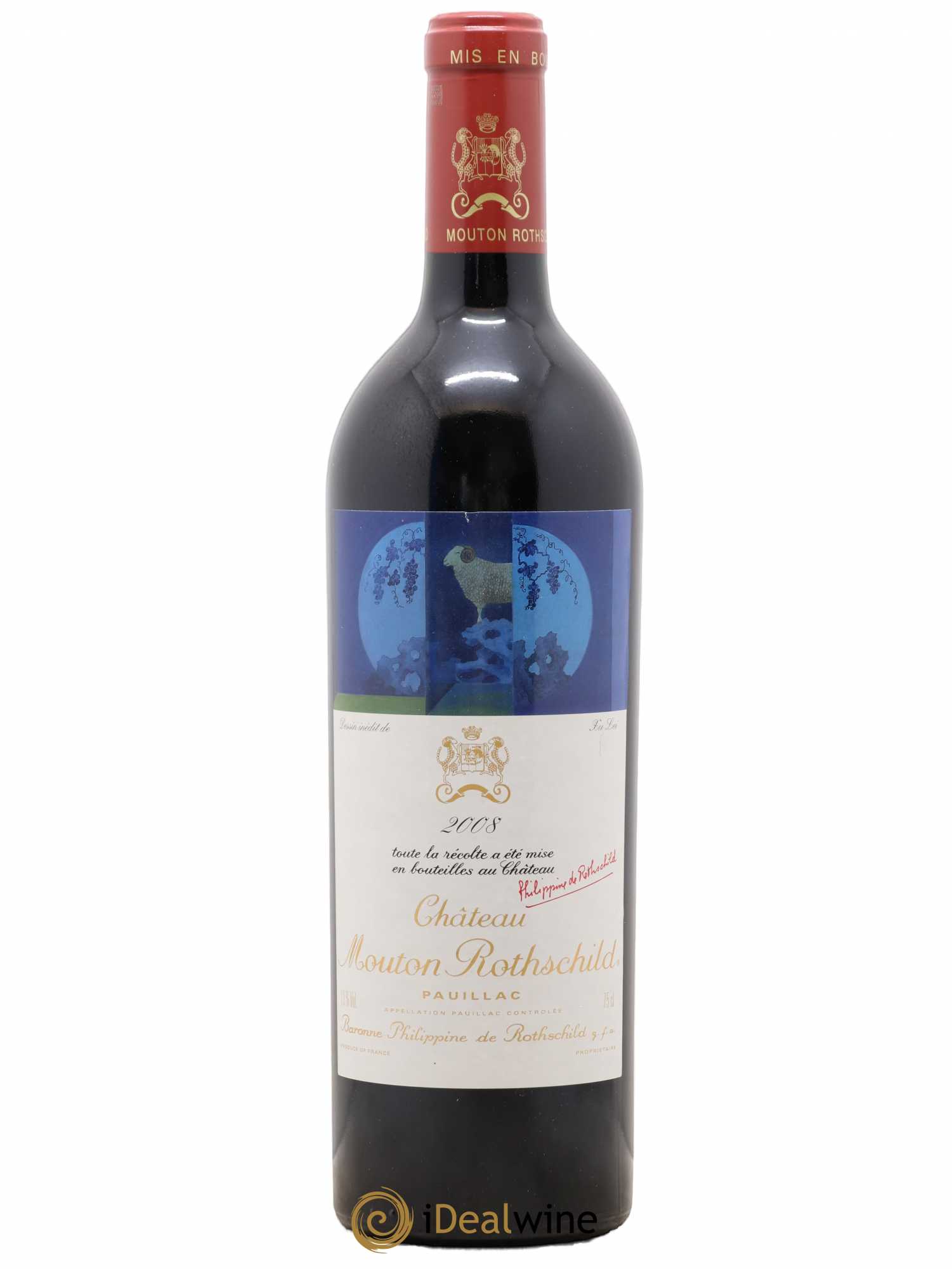 Château Mouton Rothschild 1er Grand Cru Classé 2008 - Lot de 1 bouteille - 0