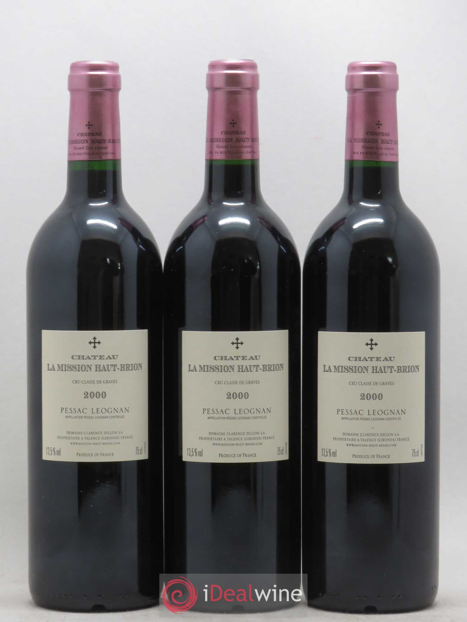 Château la Mission Haut-Brion Cru Classé de Graves 2000 - Lot de 3 bouteilles - 1