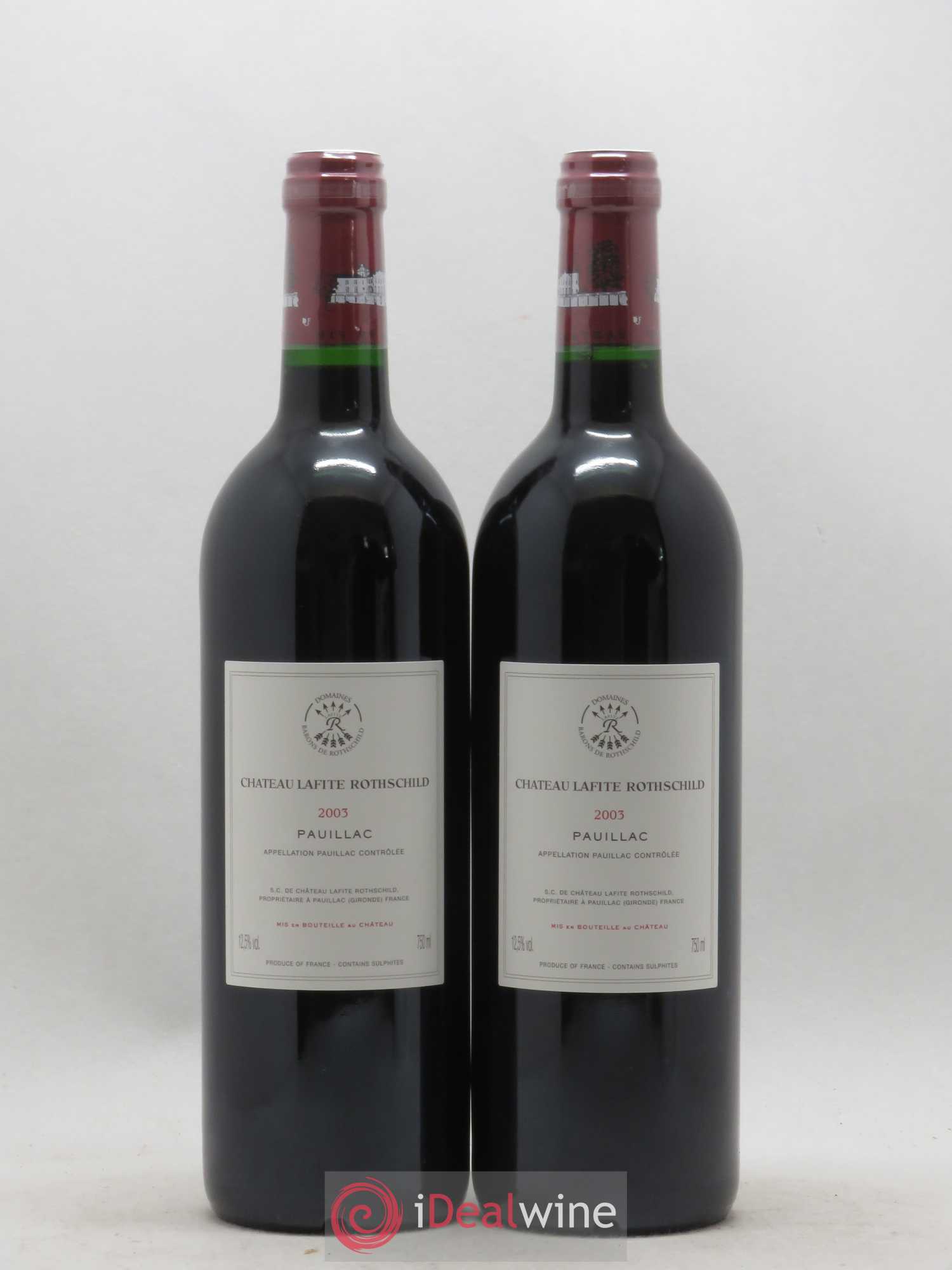 Château Lafite Rothschild 1er Grand Cru Classé 2003 - Lot de 2 bouteilles - 1