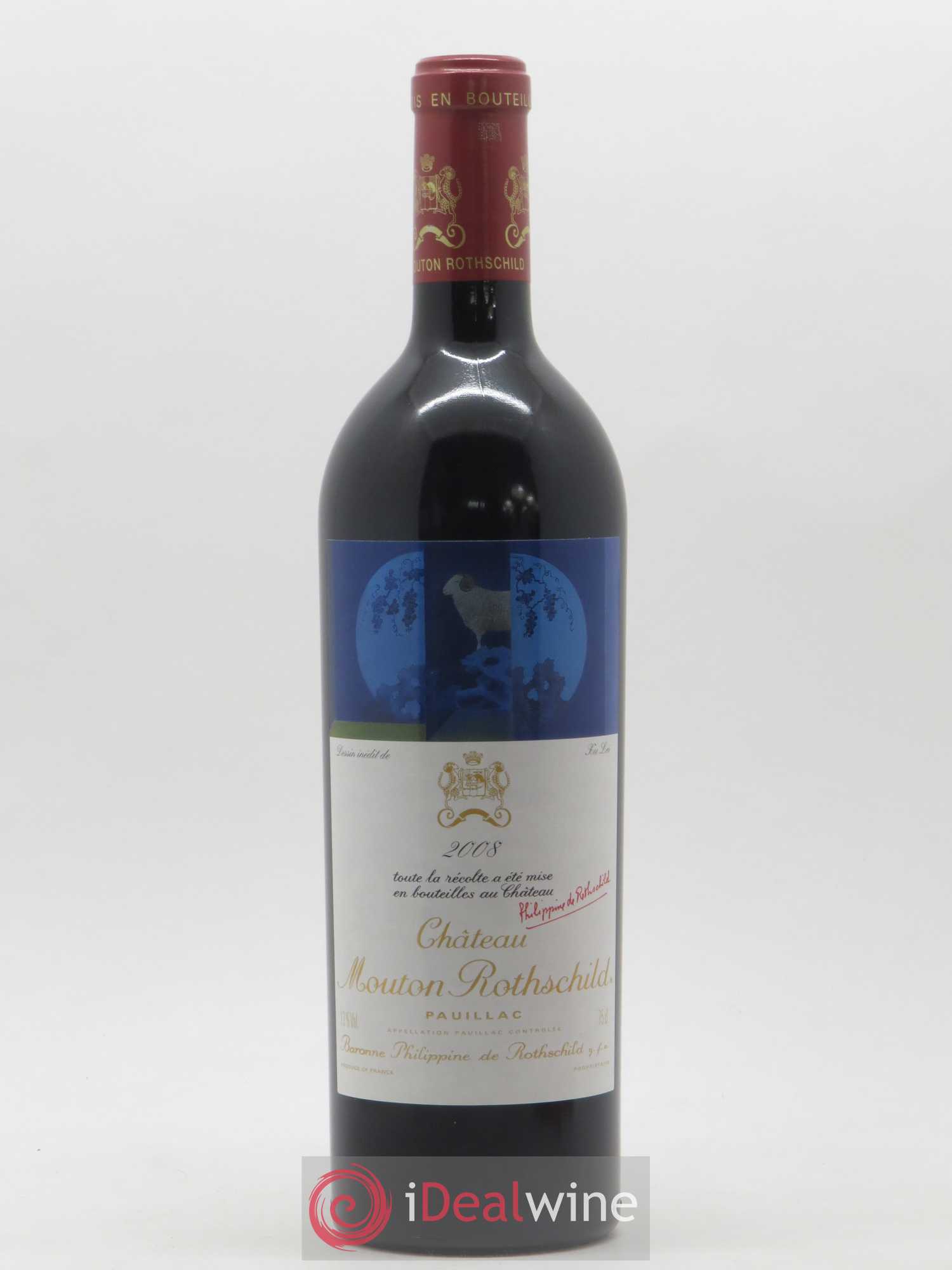 Château Mouton Rothschild 1er Grand Cru Classé 2008 - Lot de 1 bouteille - 0