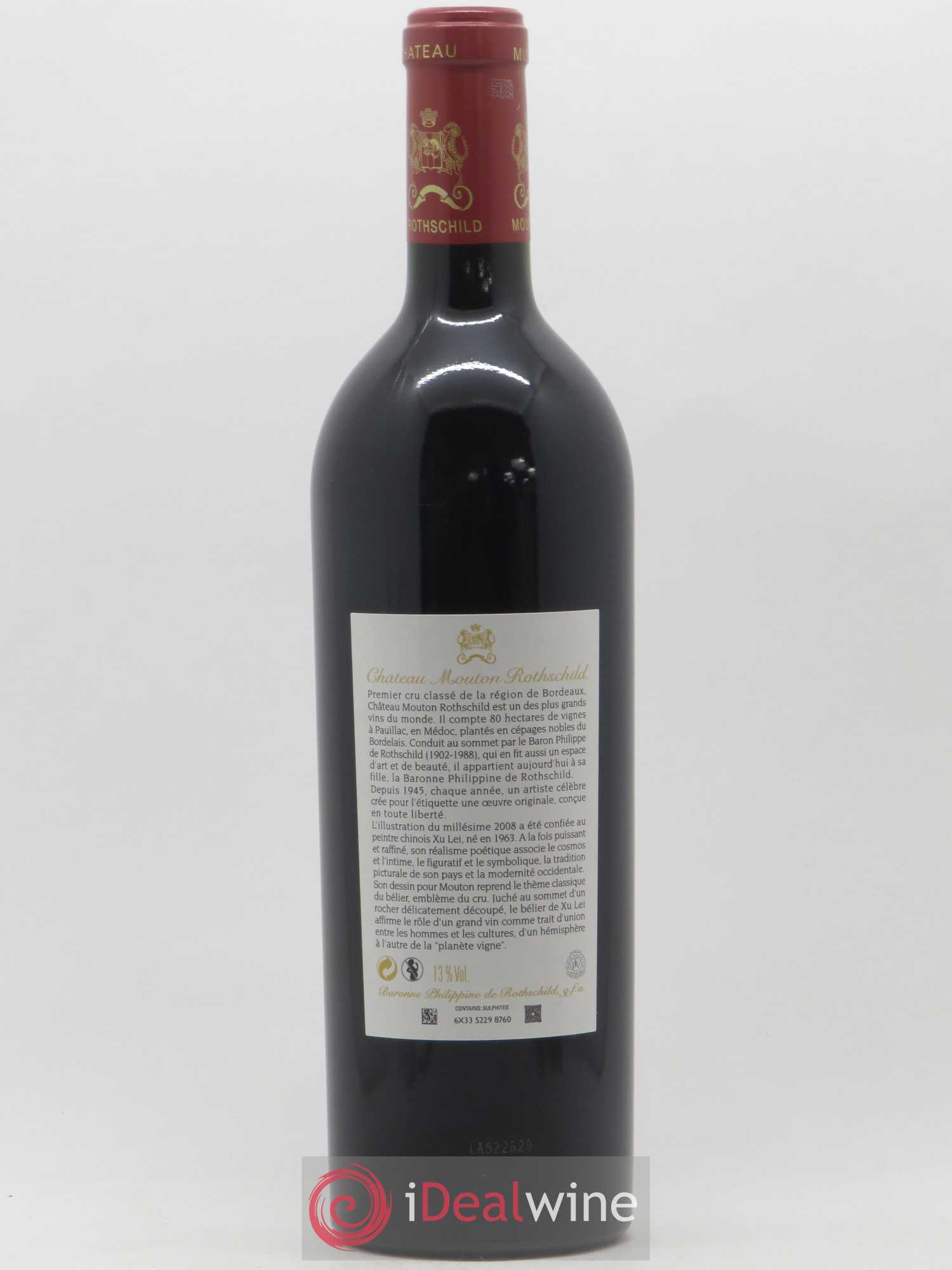 Château Mouton Rothschild 1er Grand Cru Classé 2008 - Lot de 1 bouteille - 1