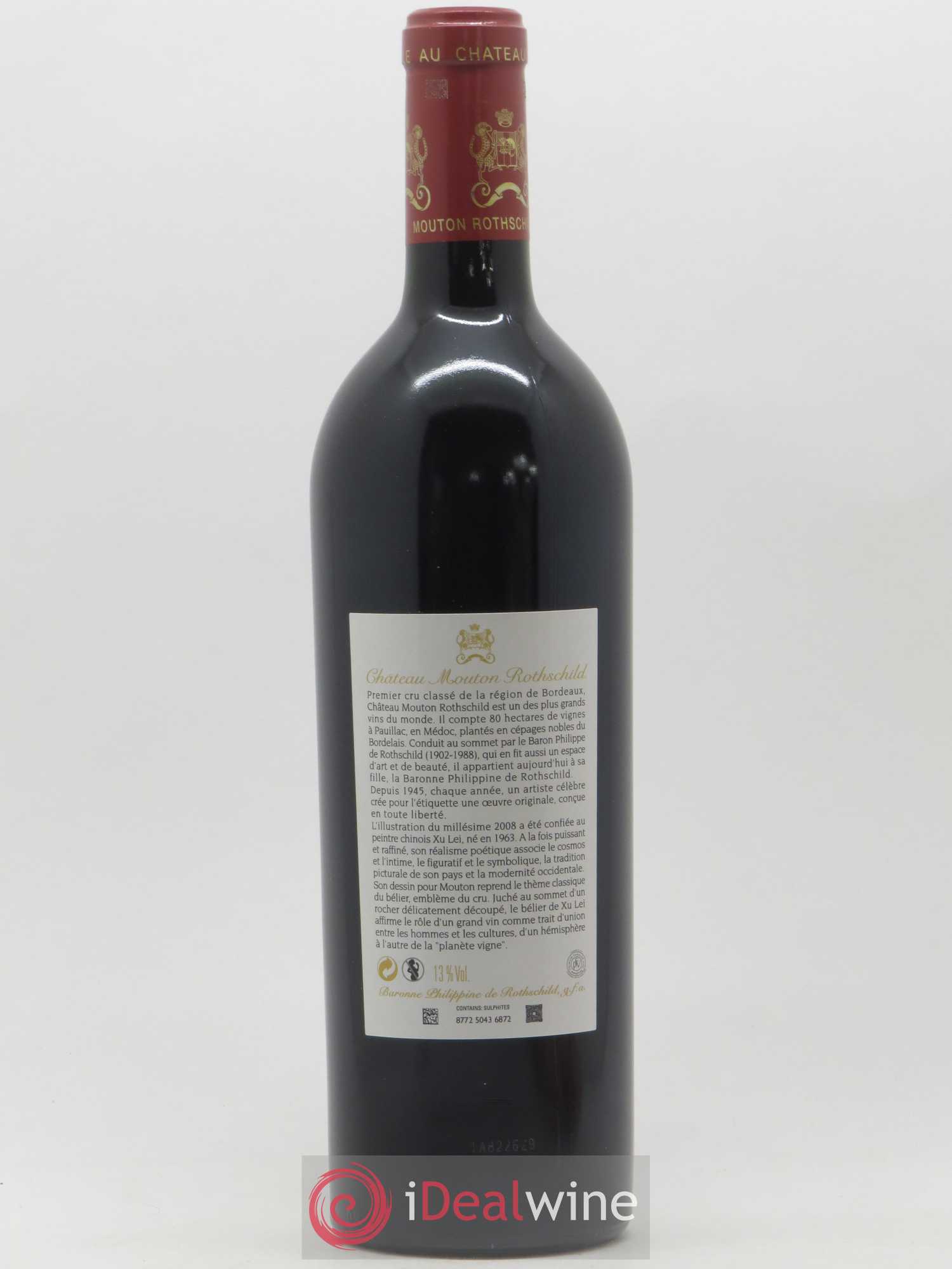 Château Mouton Rothschild 1er Grand Cru Classé 2008 - Lot de 1 bouteille - 1