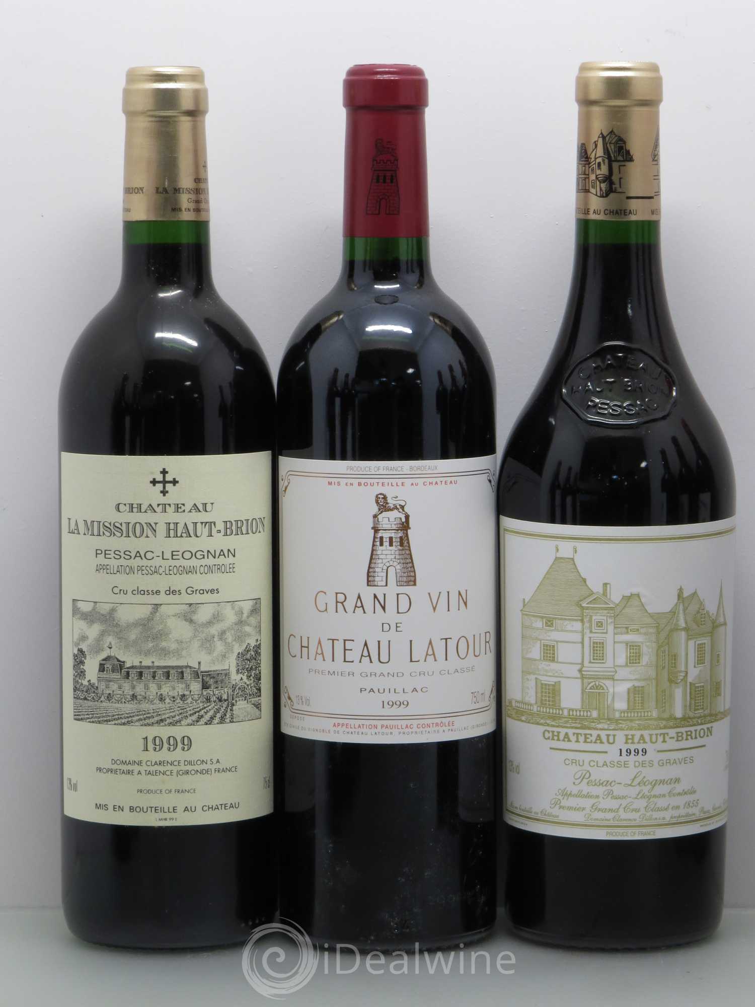 Caisse Duclot 1 Lafite 1 Latour 1 Mouton 1 Margaux 1 Haut-brion 1 Mission Haut-Brion 1 Ausone 1 Cheval blanc 1 Petrus 1999 - Posten von 1 Flasche - 1