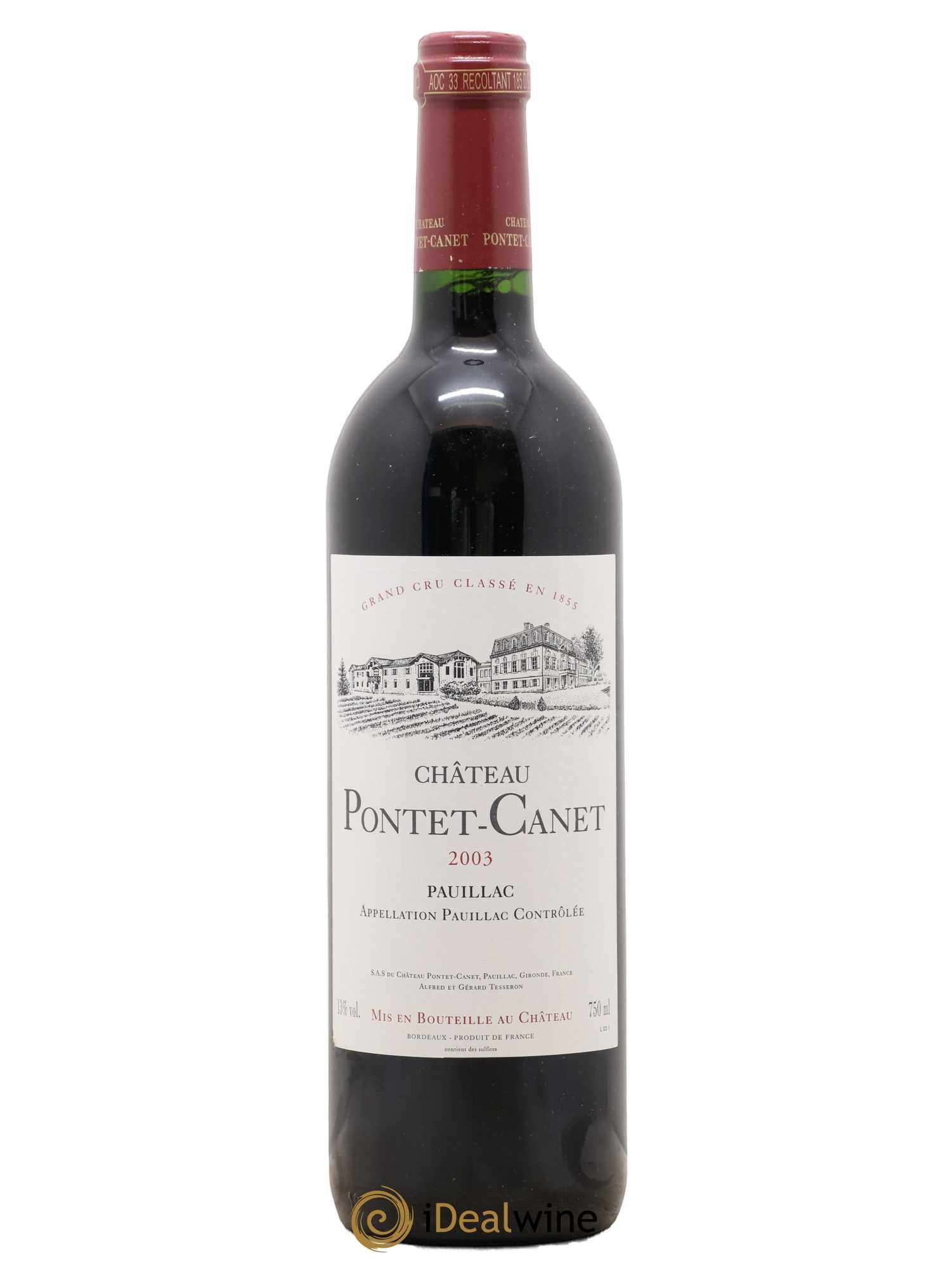 Château Pontet Canet 5ème Grand Cru Classé 2003 - Lot de 1 bouteille - 0