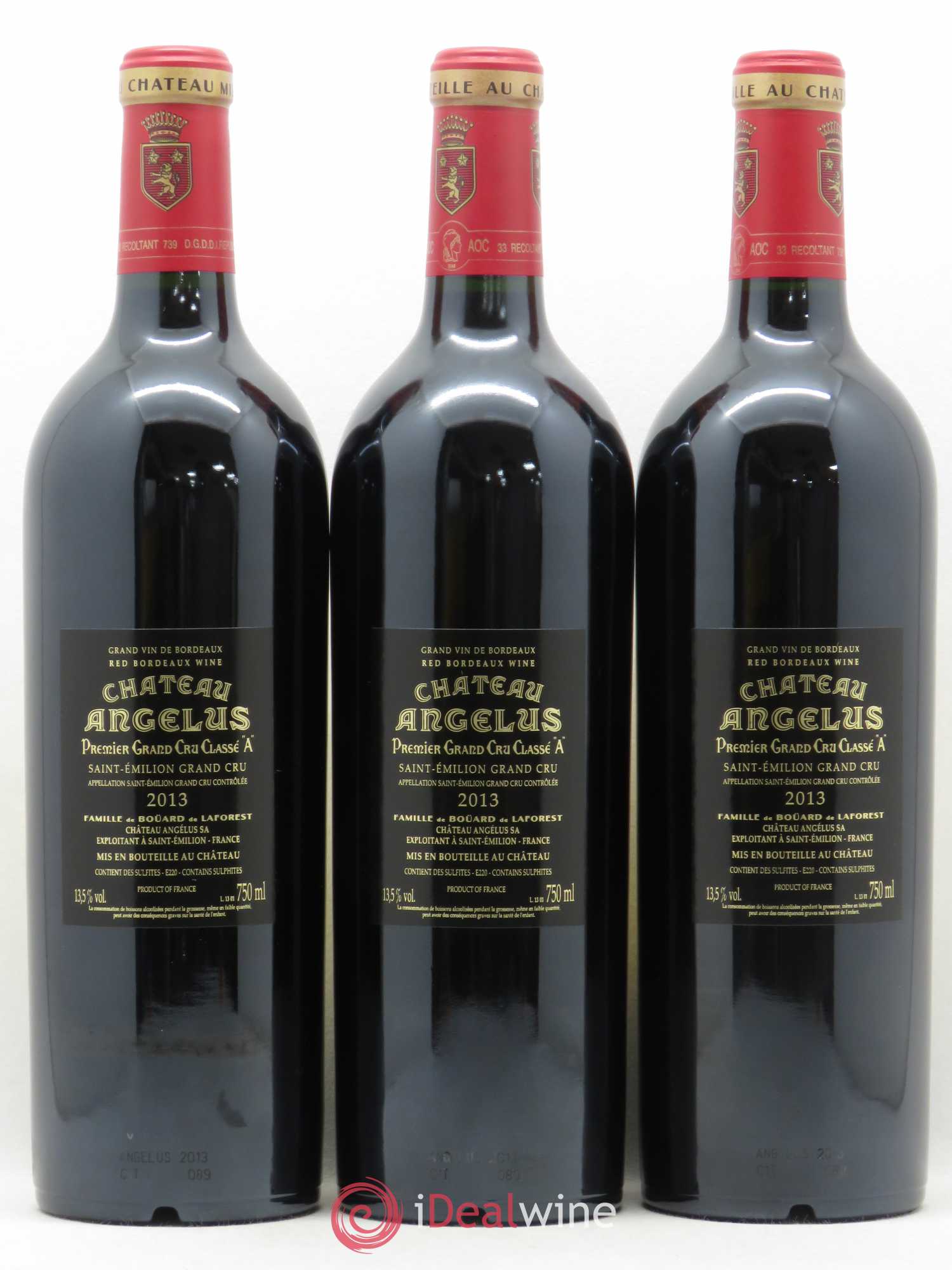 Château Angélus 1er Grand Cru Classé A 2013 - Lot de 3 bouteilles - 1