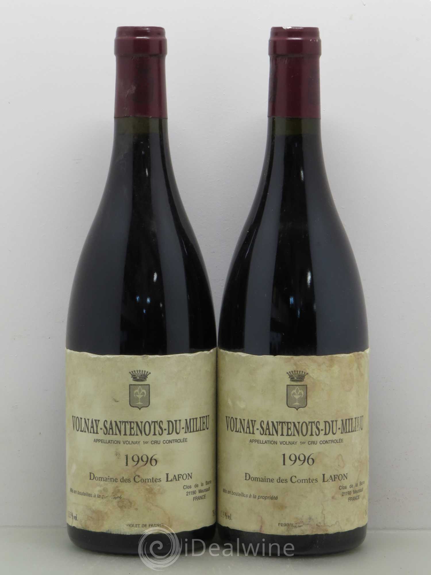 Volnay 1er Cru Santenots du Milieu Comtes Lafon (Domaine des) 1996 - Lot de 2 bouteilles - 0