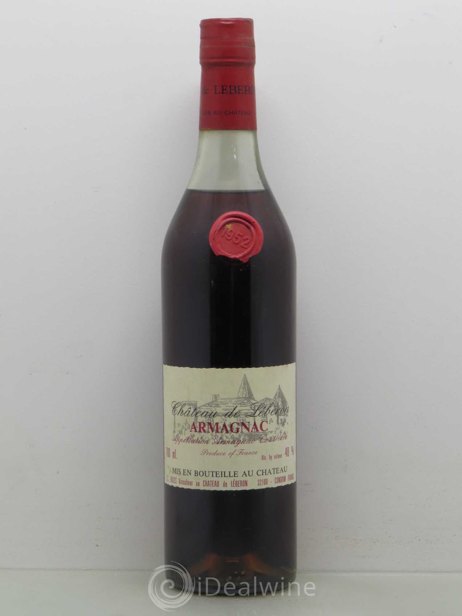 Armagnac Chateau de Leberon 1952 - Posten von 1 Flasche - 0