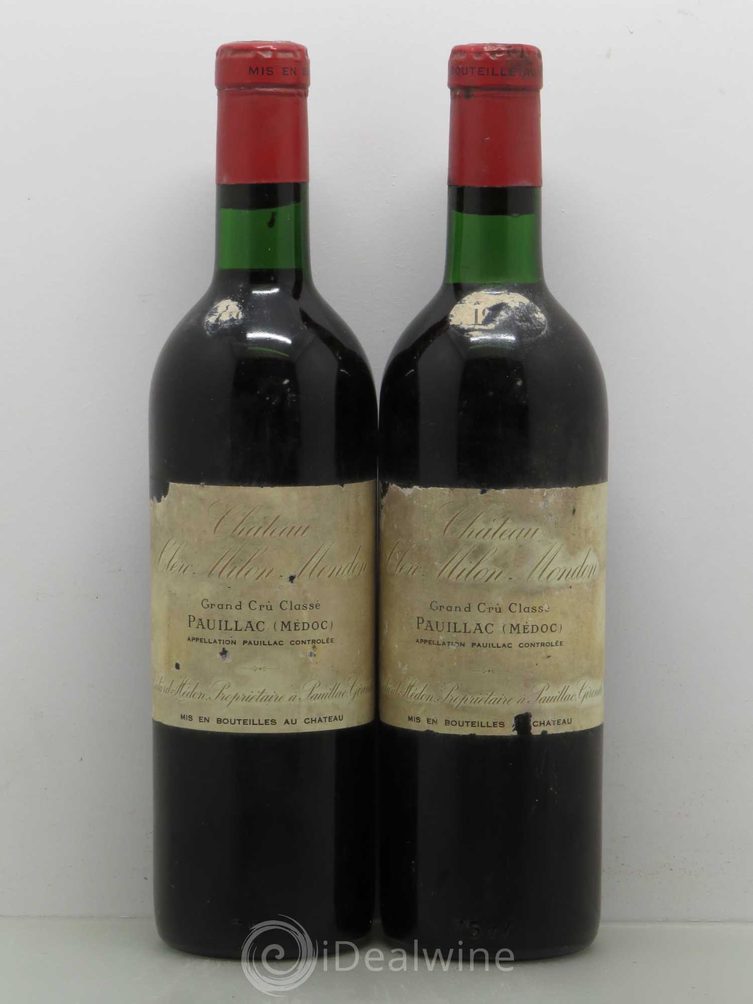 Château Clerc Milon 5ème Grand Cru Classé 1966 - Lot de 2 bouteilles - 0