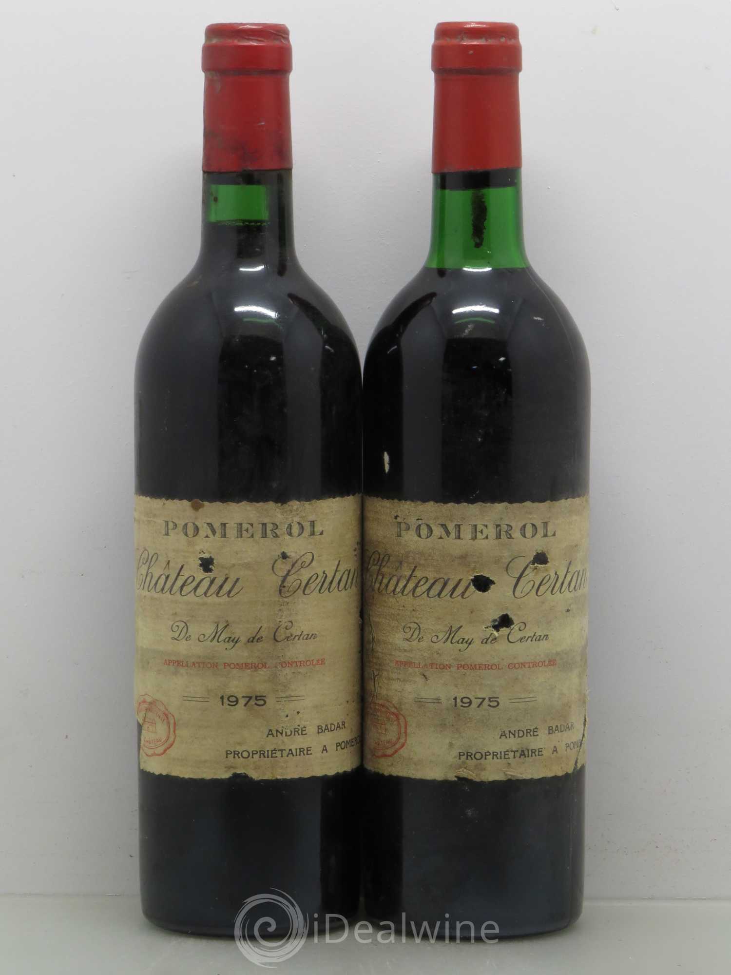 Château Certan de May 1975 - Lot de 2 bouteilles - 0