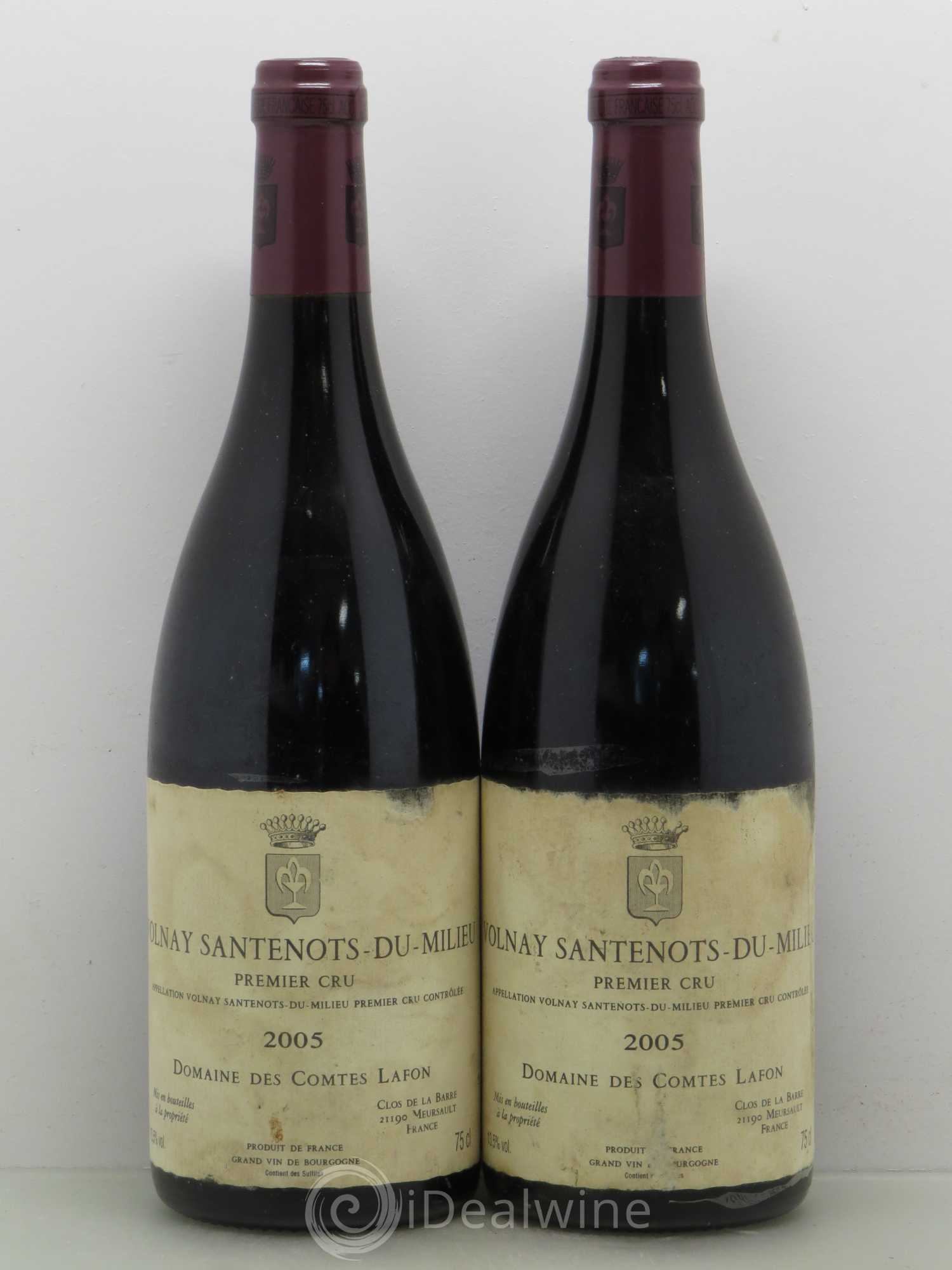 Volnay 1er Cru Santenots du Milieu Comtes Lafon (Domaine des) 2005 - Lot de 2 bouteilles - 0