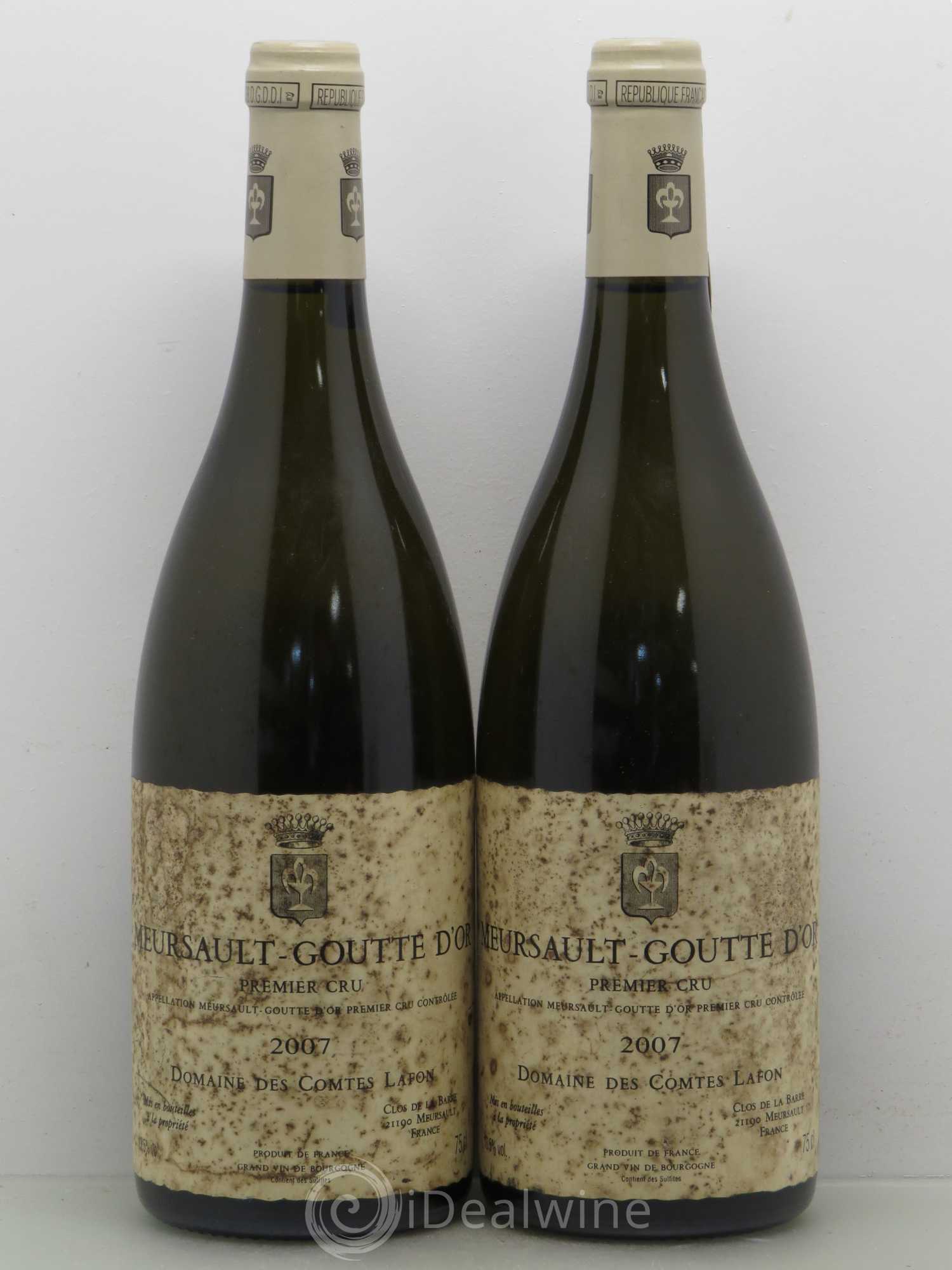 Meursault 1er Cru Goutte d'Or Comtes Lafon (Domaine des) 2007 - Lot de 2 bouteilles - 0