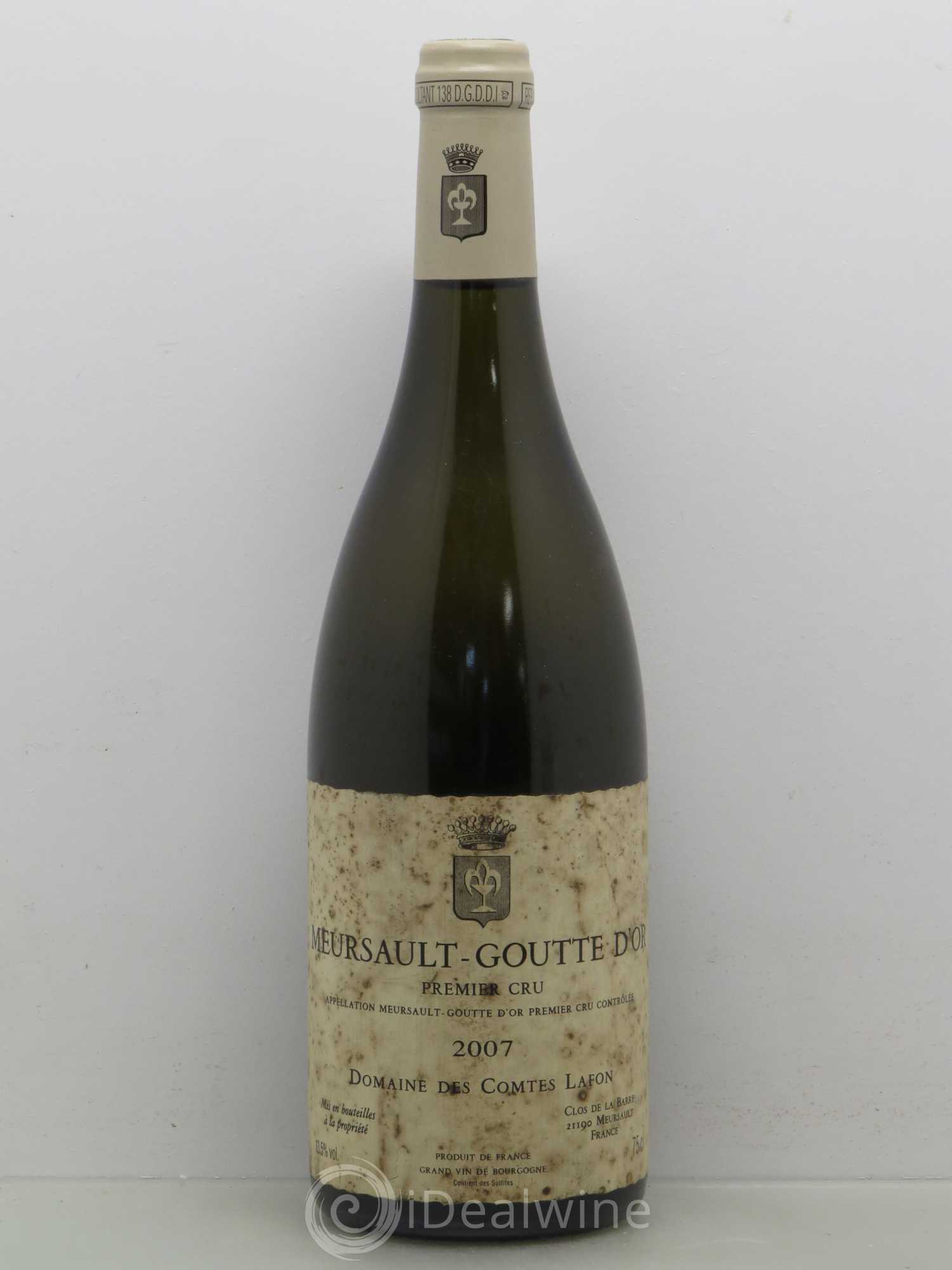 Meursault 1er Cru Goutte d'Or Comtes Lafon (Domaine des) 2007 - Lot de 1 bouteille - 0