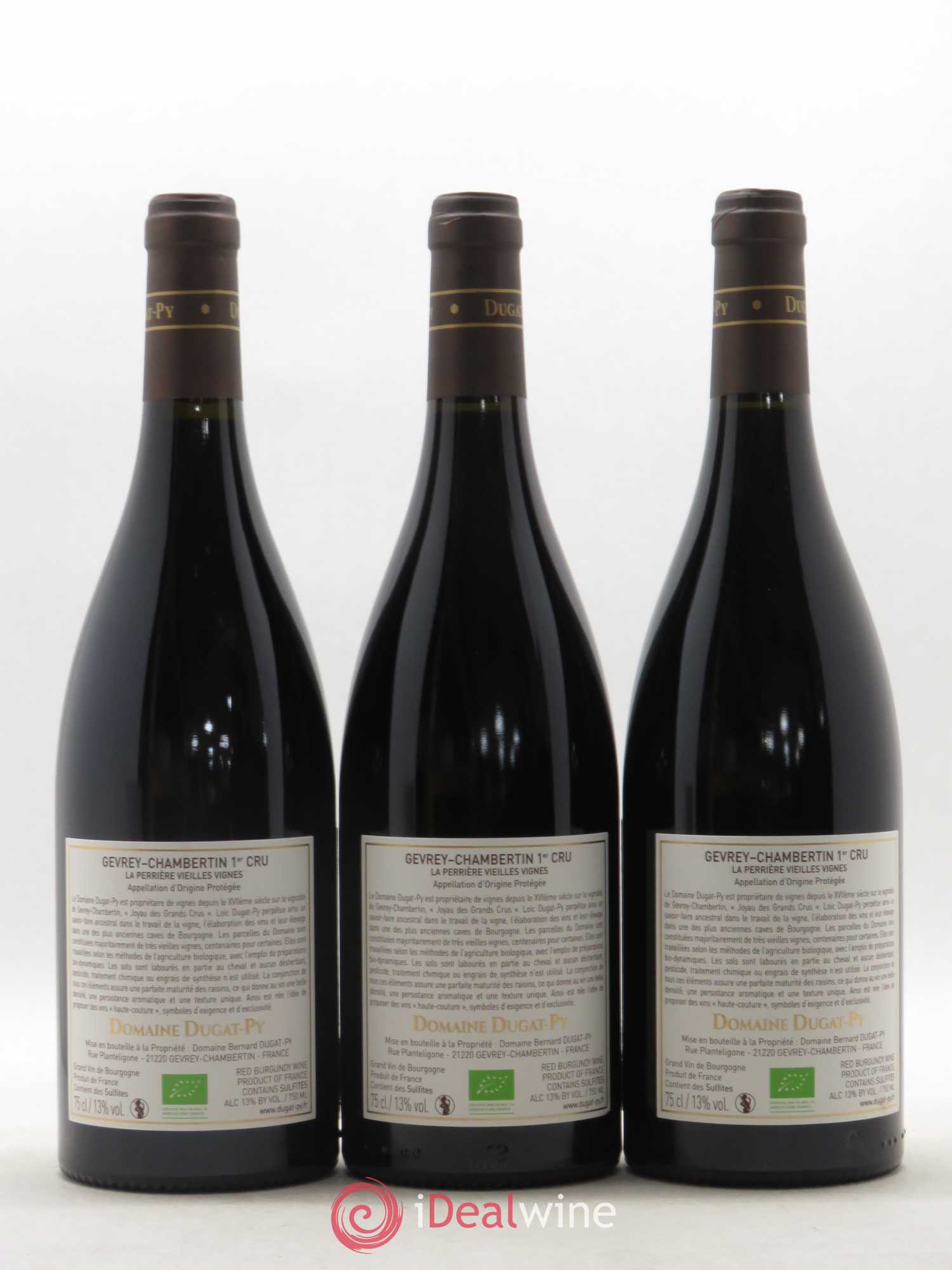 Gevrey-Chambertin 1er Cru La Perrière Dugat-Py Vieilles Vignes 2017 - Lot de 3 bouteilles - 1