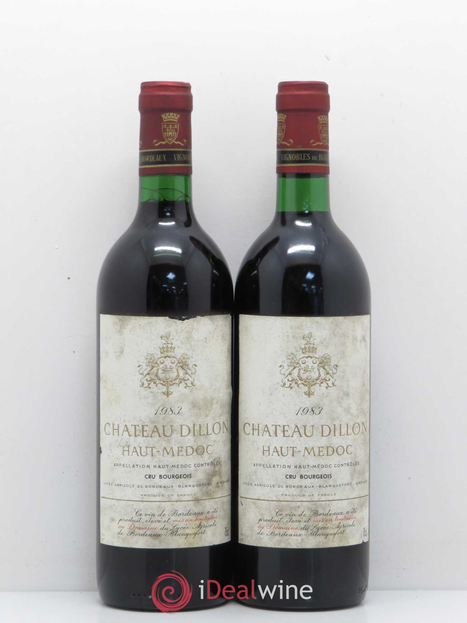 Château Dillon Cru Bourgeois 1983 - Lot de 2 bouteilles - 0