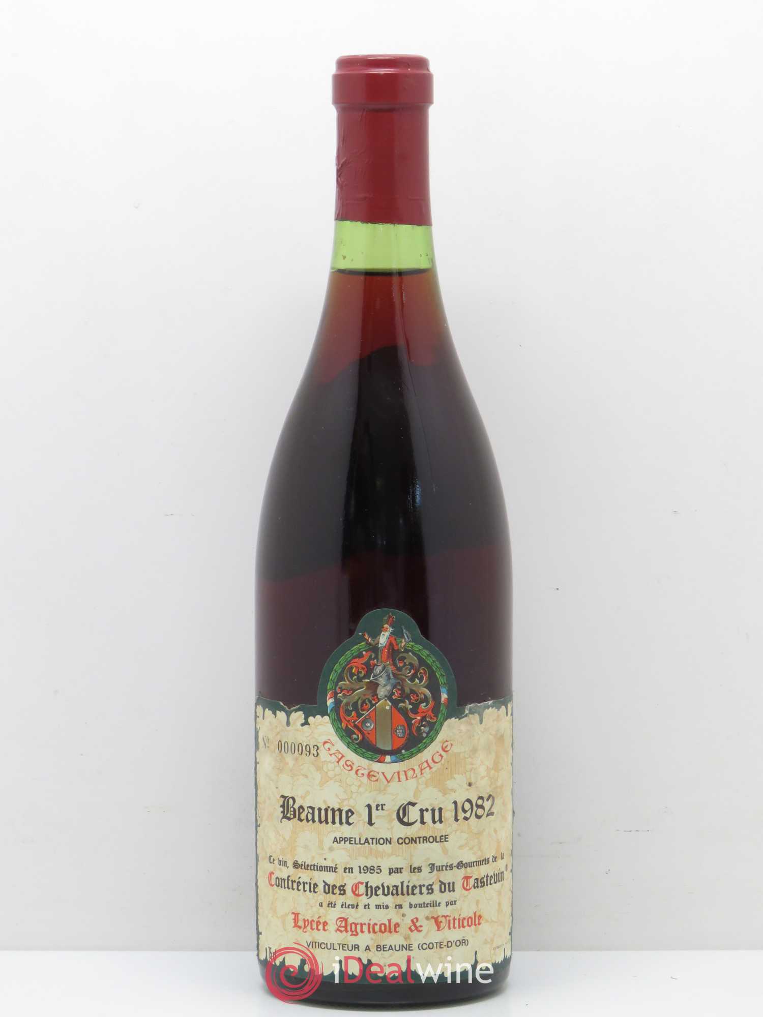 Beaune 1er Cru Tastevinage Confrerie des Chevaliers du Tastevin Lycee agricole et viticole 1982 - Posten von 1 Flasche - 0