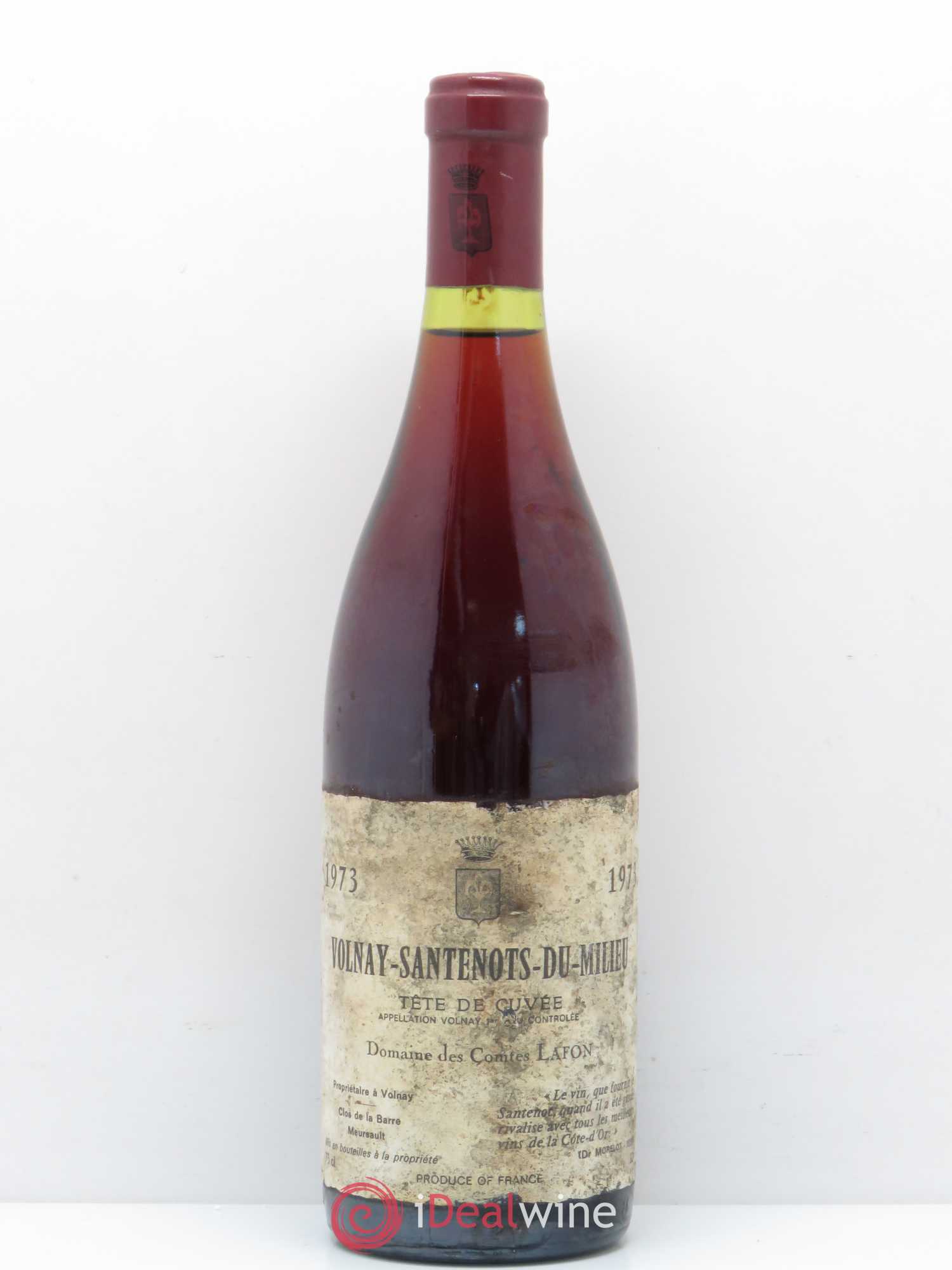 Volnay 1er Cru Santenots du Milieu Comtes Lafon (Domaine des) Tête de cuvée 1973 - Lot de 1 bouteille - 0