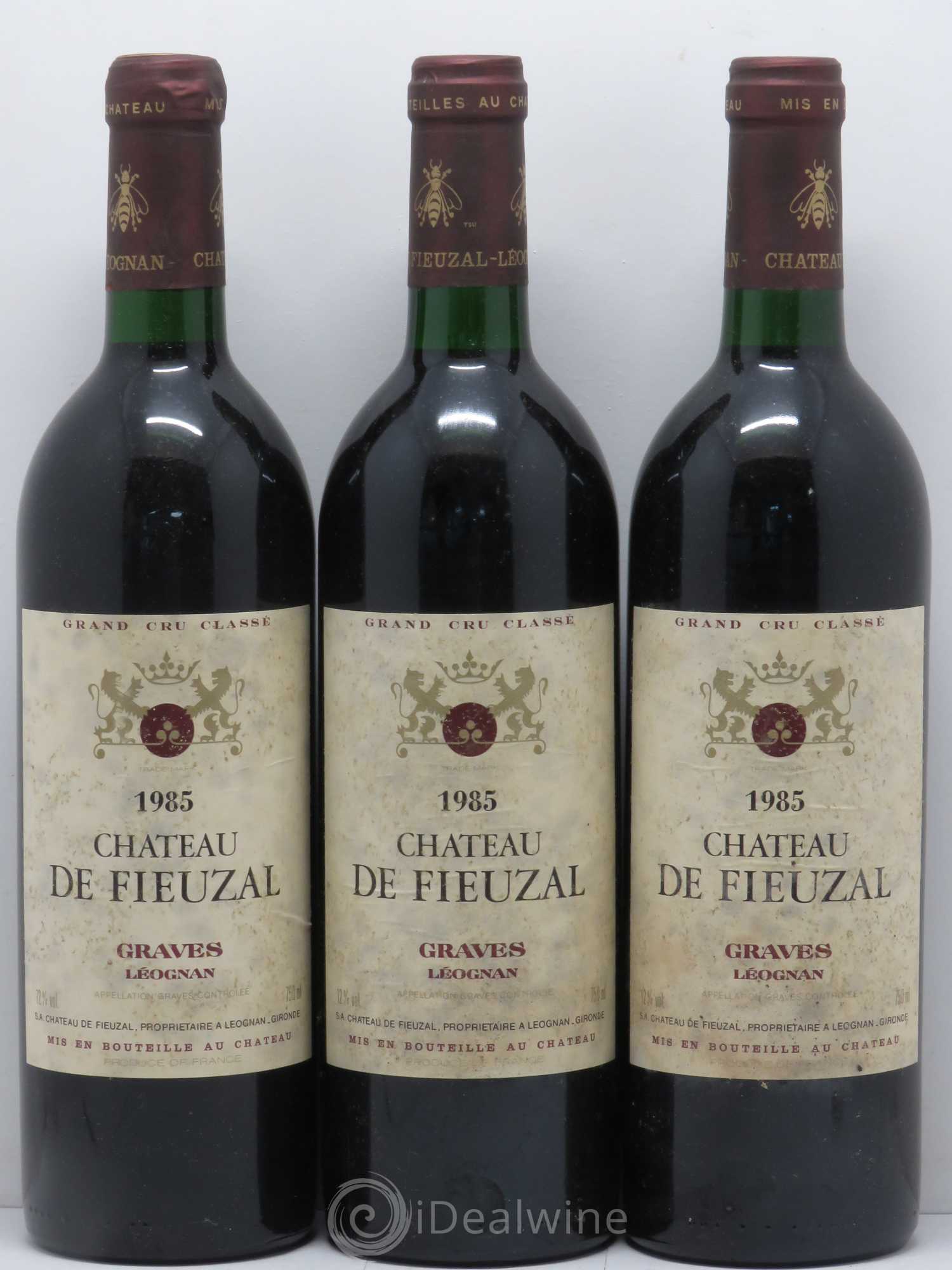Château de Fieuzal Cru Classé de Graves 1985 - Lot de 3 bouteilles - 0