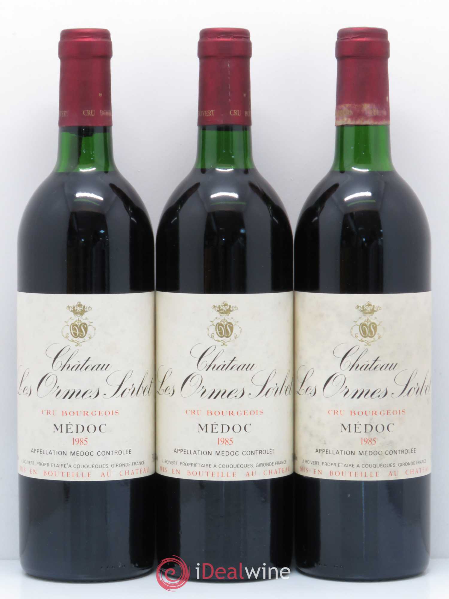 Château les Ormes Sorbet Cru Bourgeois 1985 - Lot de 3 bouteilles - 0