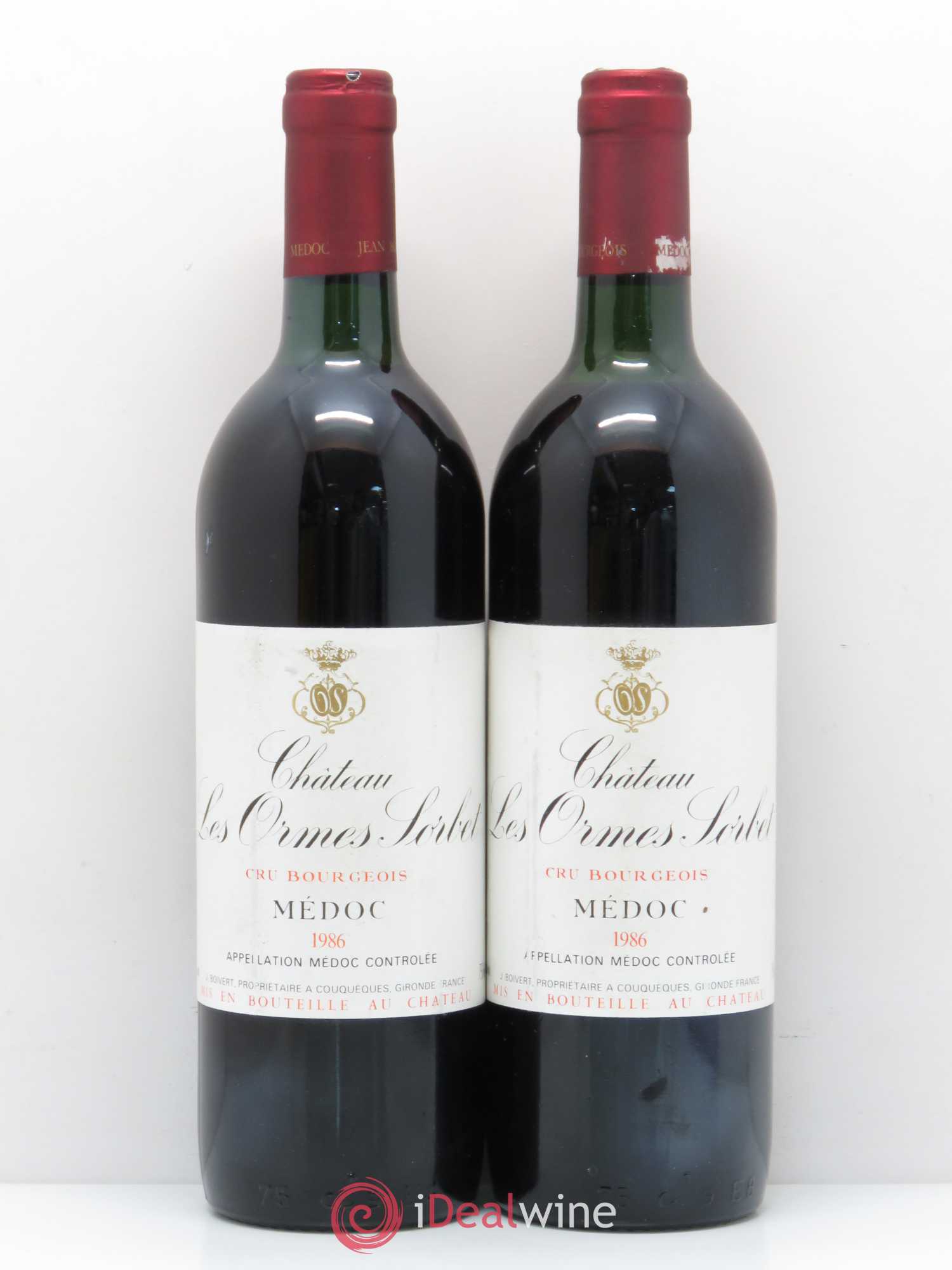 Château les Ormes Sorbet Cru Bourgeois 1986 - Lot de 2 bouteilles - 0