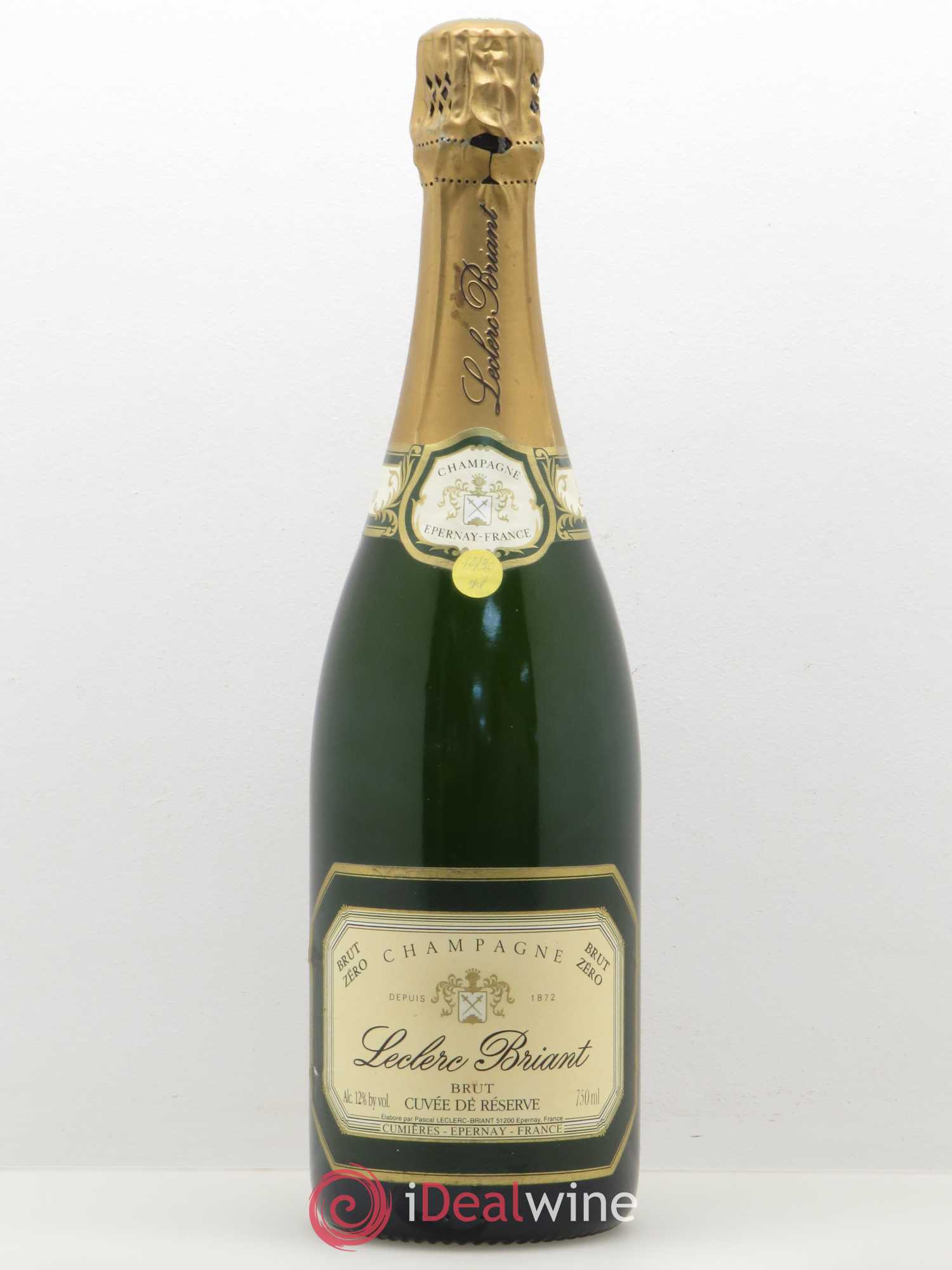 Champagne LECLERC BRIANT BRUT ZERO Cuvée de Réserve - Lot de 1 bouteille - 0