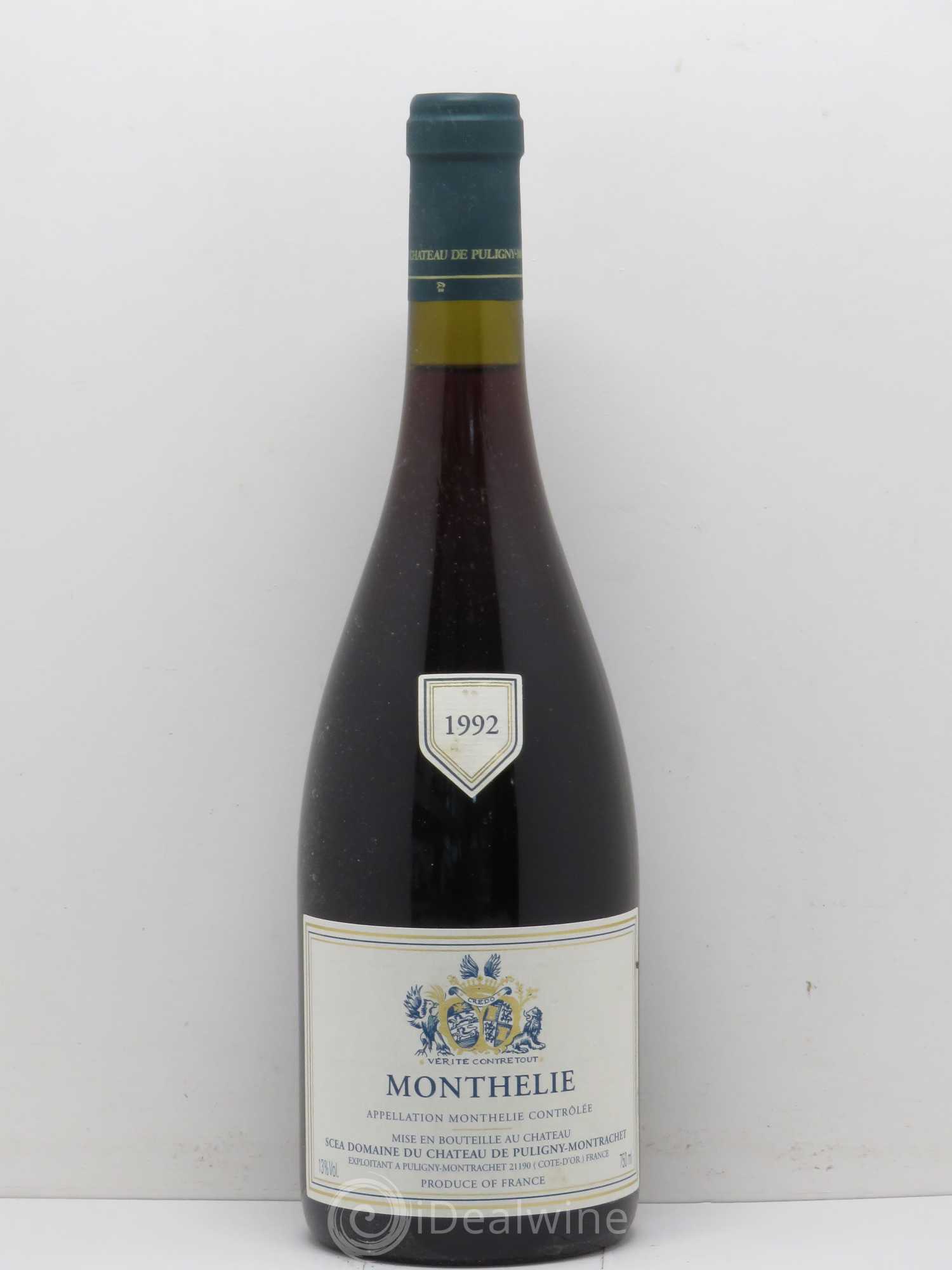 Monthélie Domaine du Château de Puligny Montrachet 1992 - Lot de 1 bouteille - 0