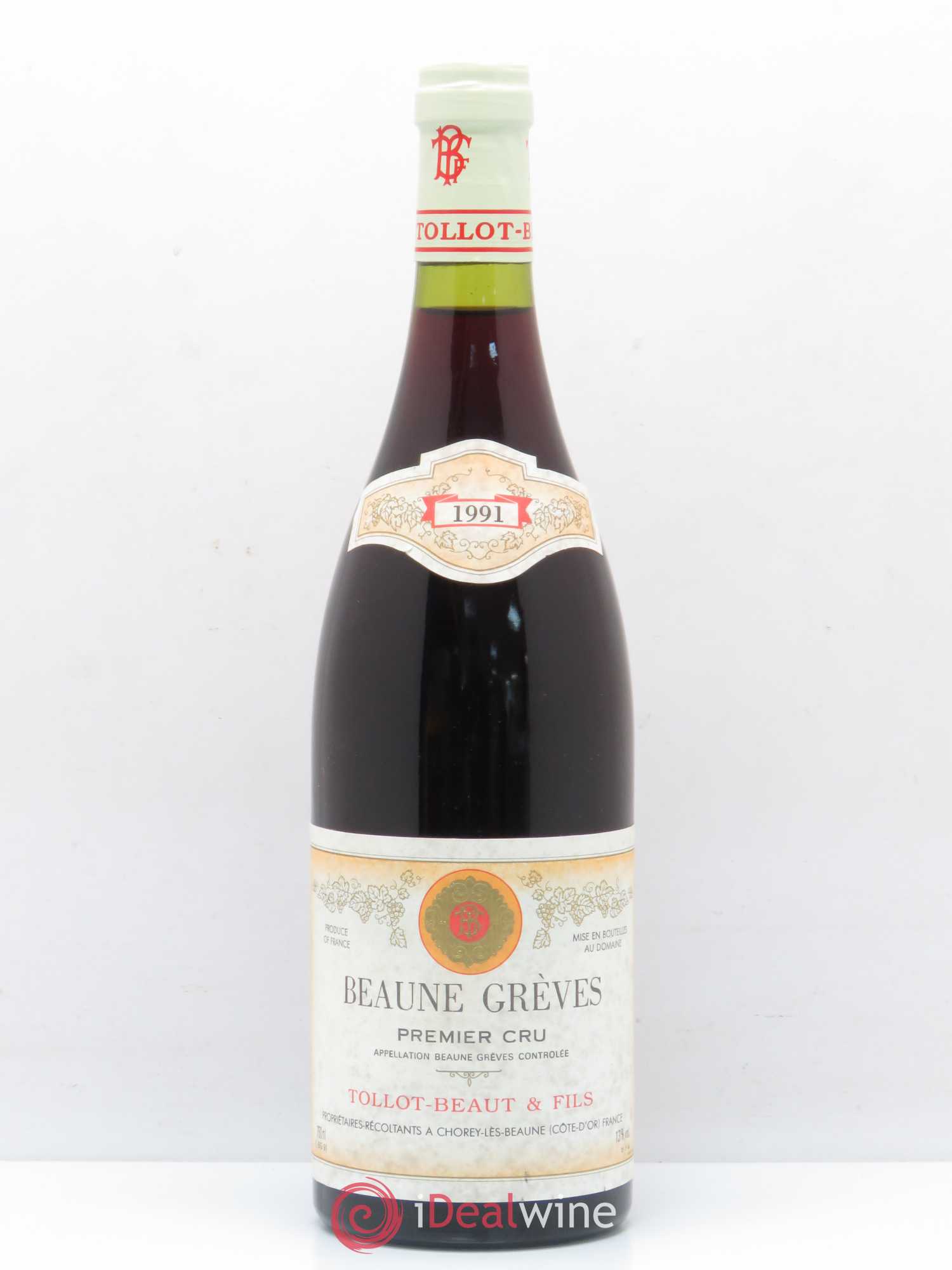 Beaune 1er Cru grèves Domaine Tollot Beaut 1991 - Posten von 1 Flasche - 0