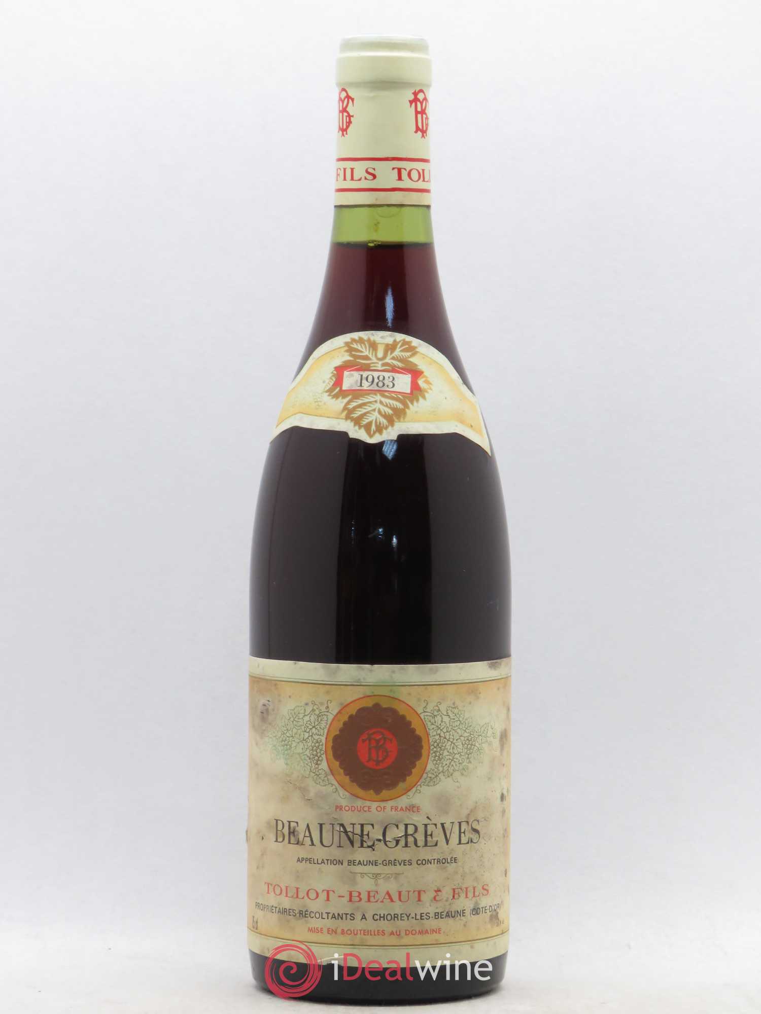 Beaune 1er Cru Les Grèves Domaine Tollot Beaut 1983 - Posten von 1 Flasche - 0