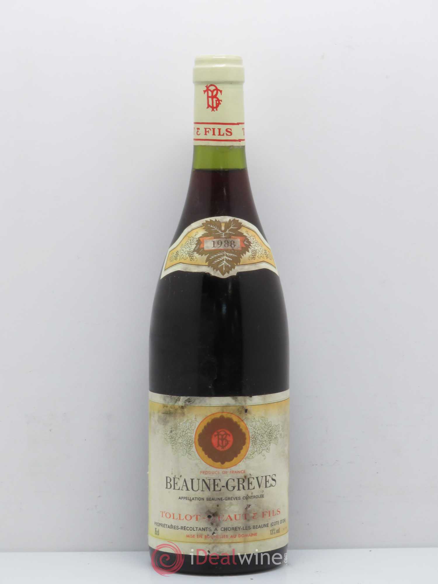 Beaune 1er Cru Grèves Domaine Tollot Beaut et Fils 1988 - Posten von 1 Flasche - 0