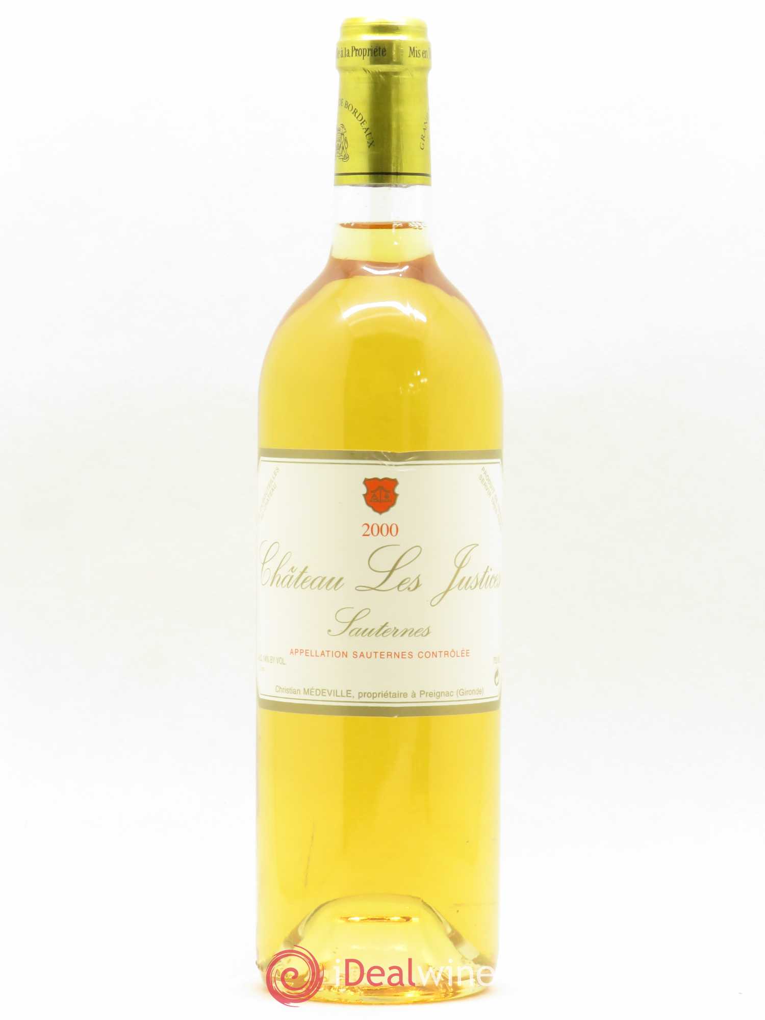 Château les Justices Cru Bourgeois 2000 - Lot de 1 bouteille - 0