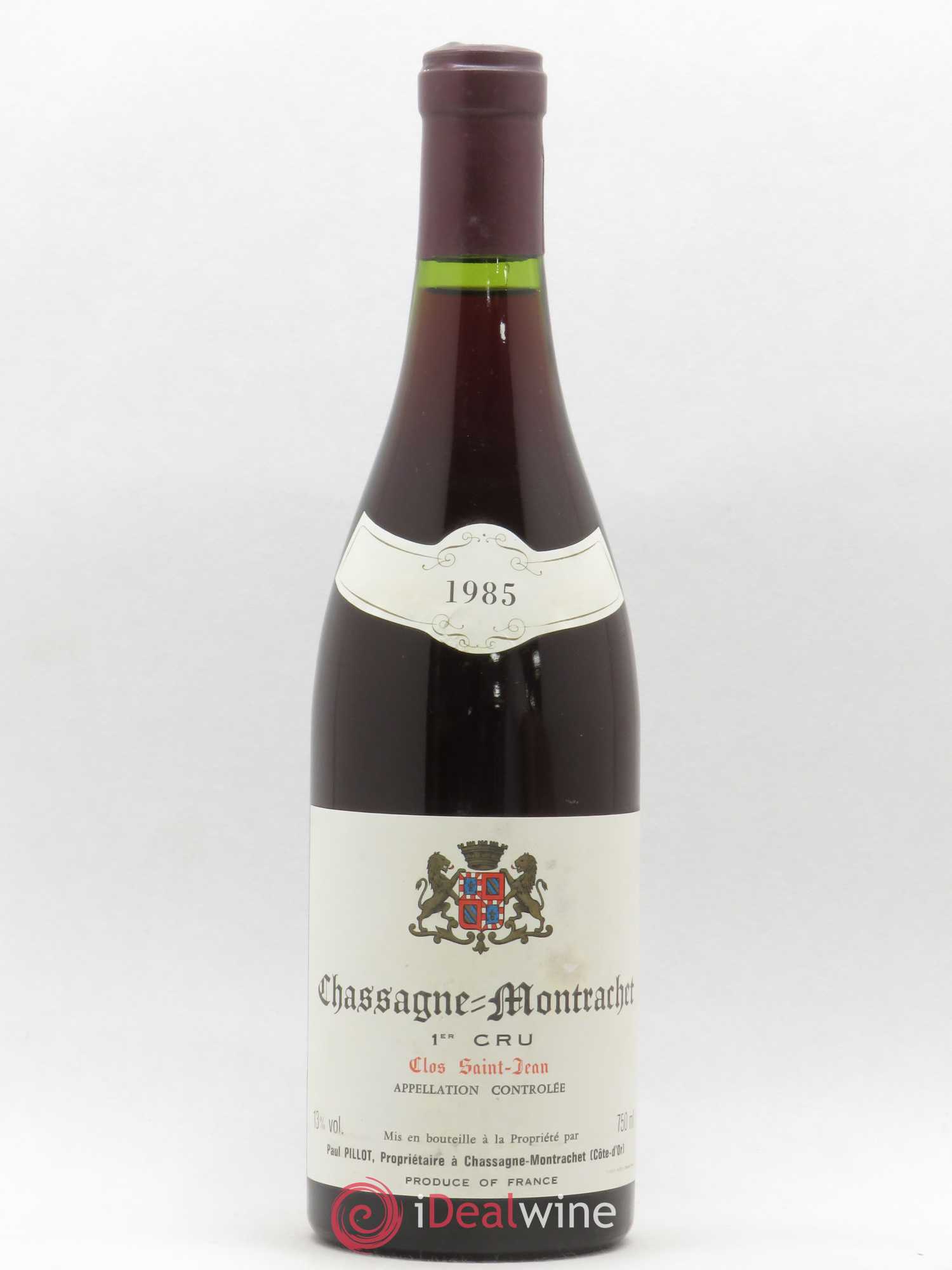 Chassagne-Montrachet 1er Cru Clos Saint-Jean Paul Pillot (Domaine) 1985 - Lot de 1 bouteille - 0
