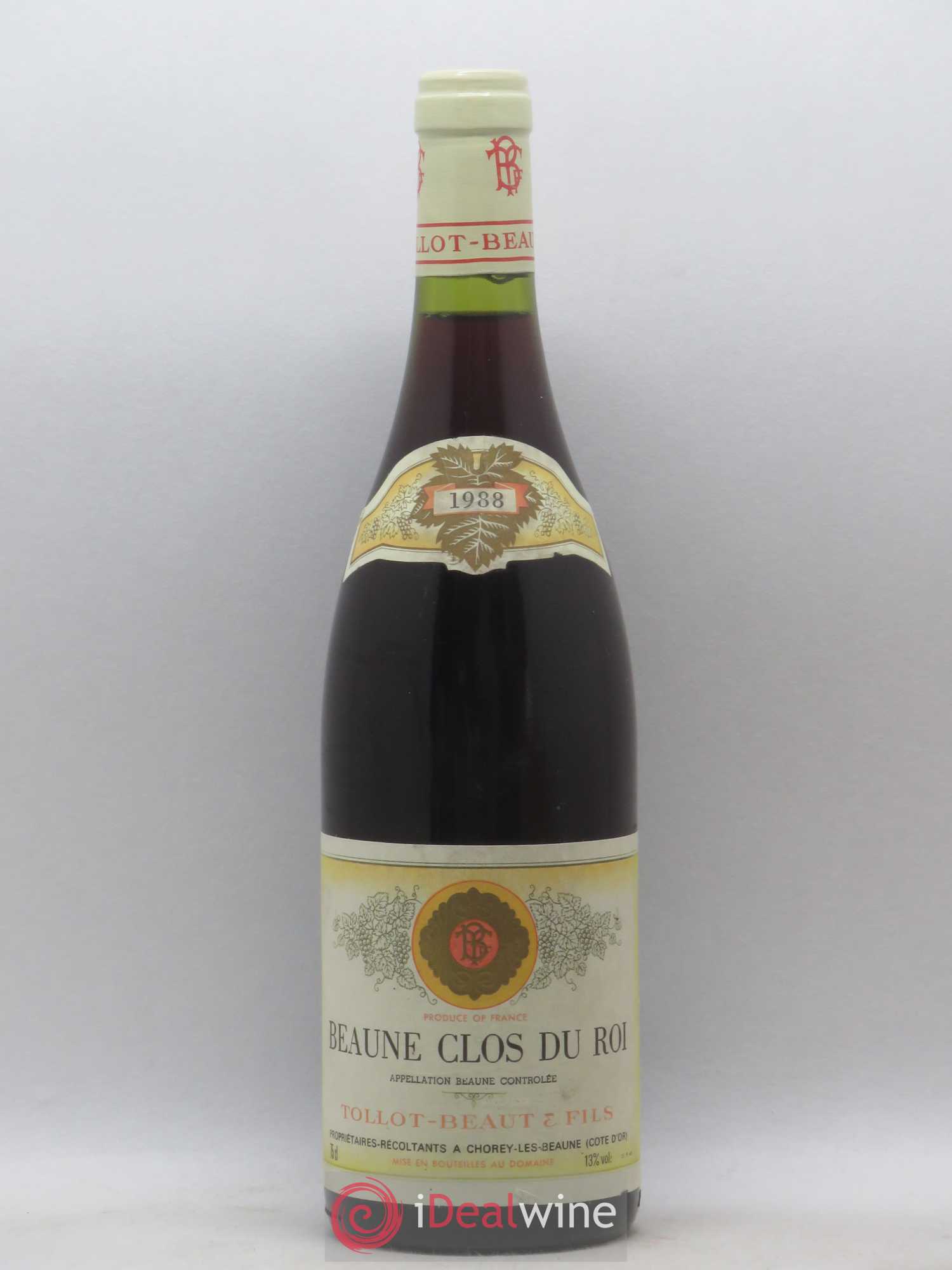 Beaune Clos Du Roi Tollot-Beaut & Fils 1988 - Posten von 1 Flasche - 0