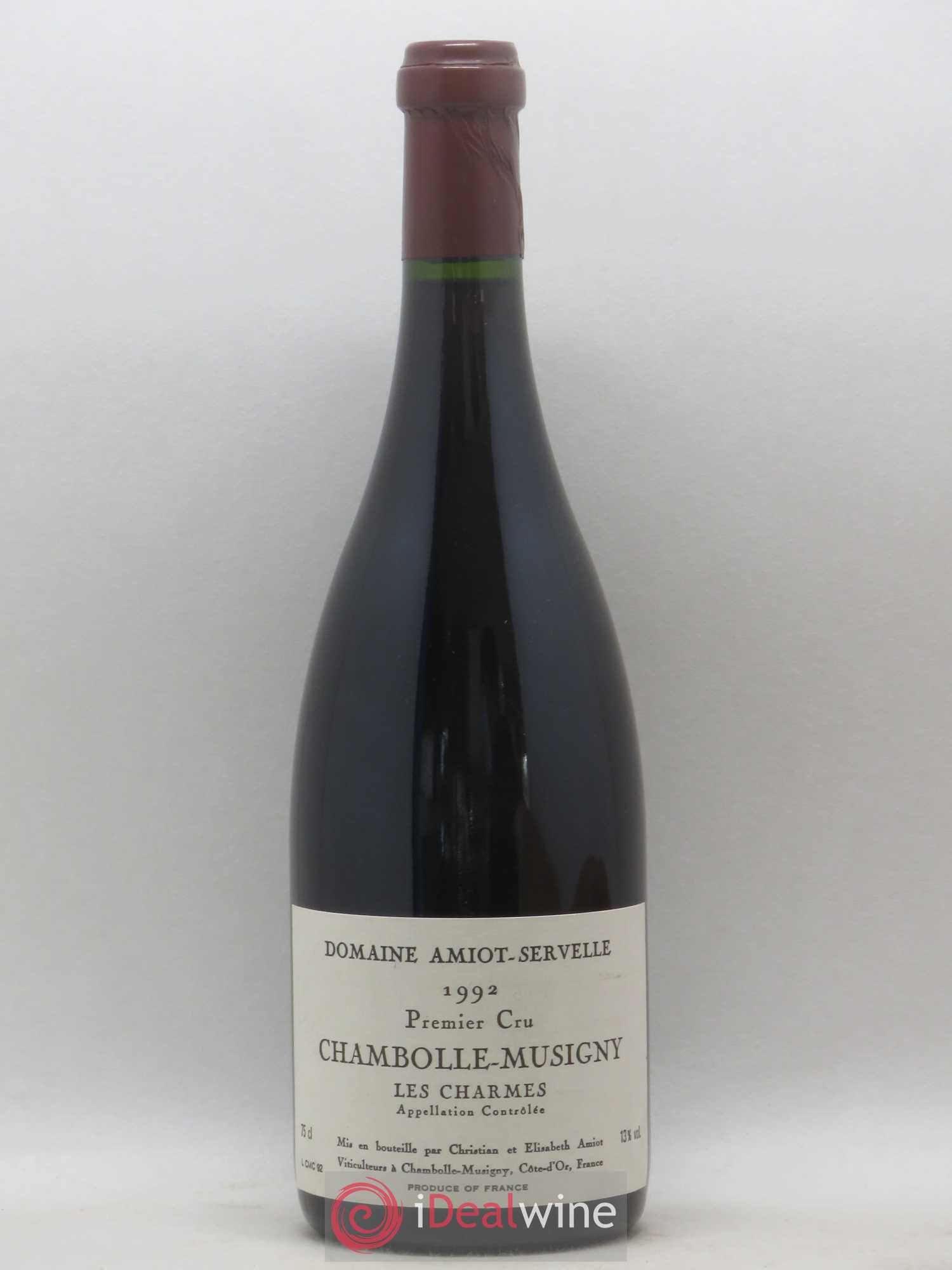Chambolle-Musigny 1er Cru Les Charmes Amiot-Servelle 1992 - Lot de 1 bouteille - 0