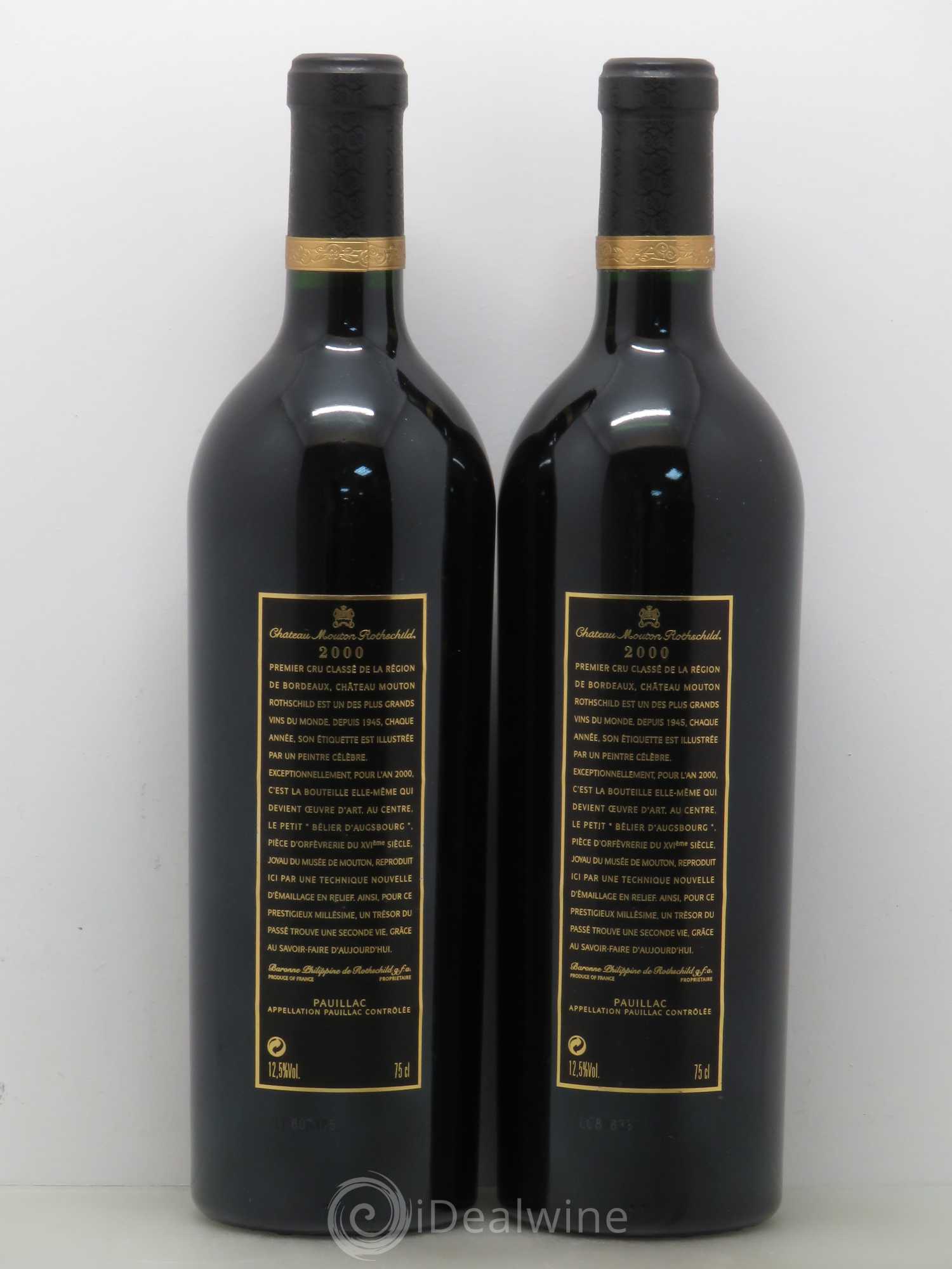 Château Mouton Rothschild 1er Grand Cru Classé 2000 - Lot de 2 bouteilles - 1