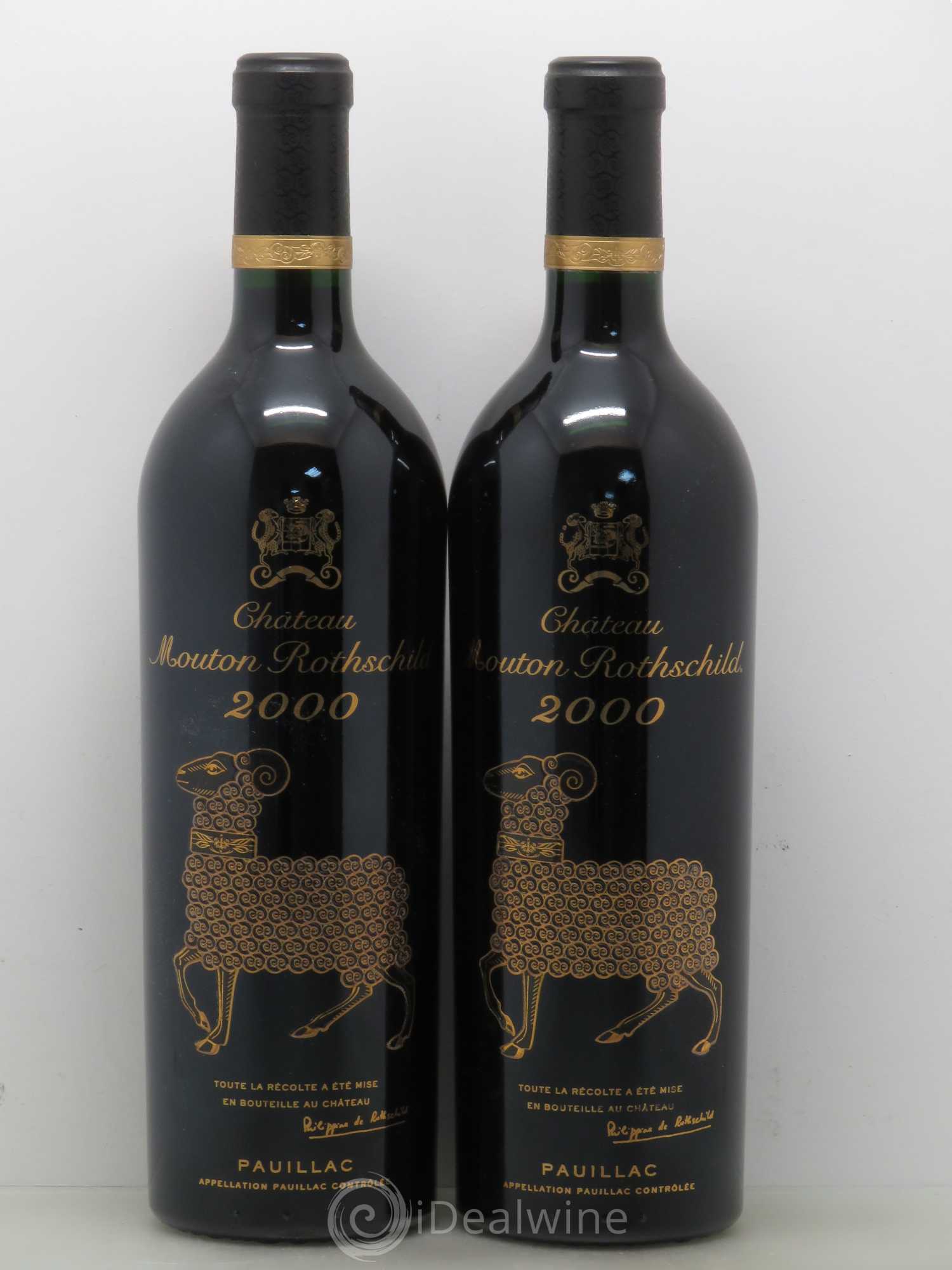 Château Mouton Rothschild 1er Grand Cru Classé 2000 - Lot de 2 bouteilles - 0
