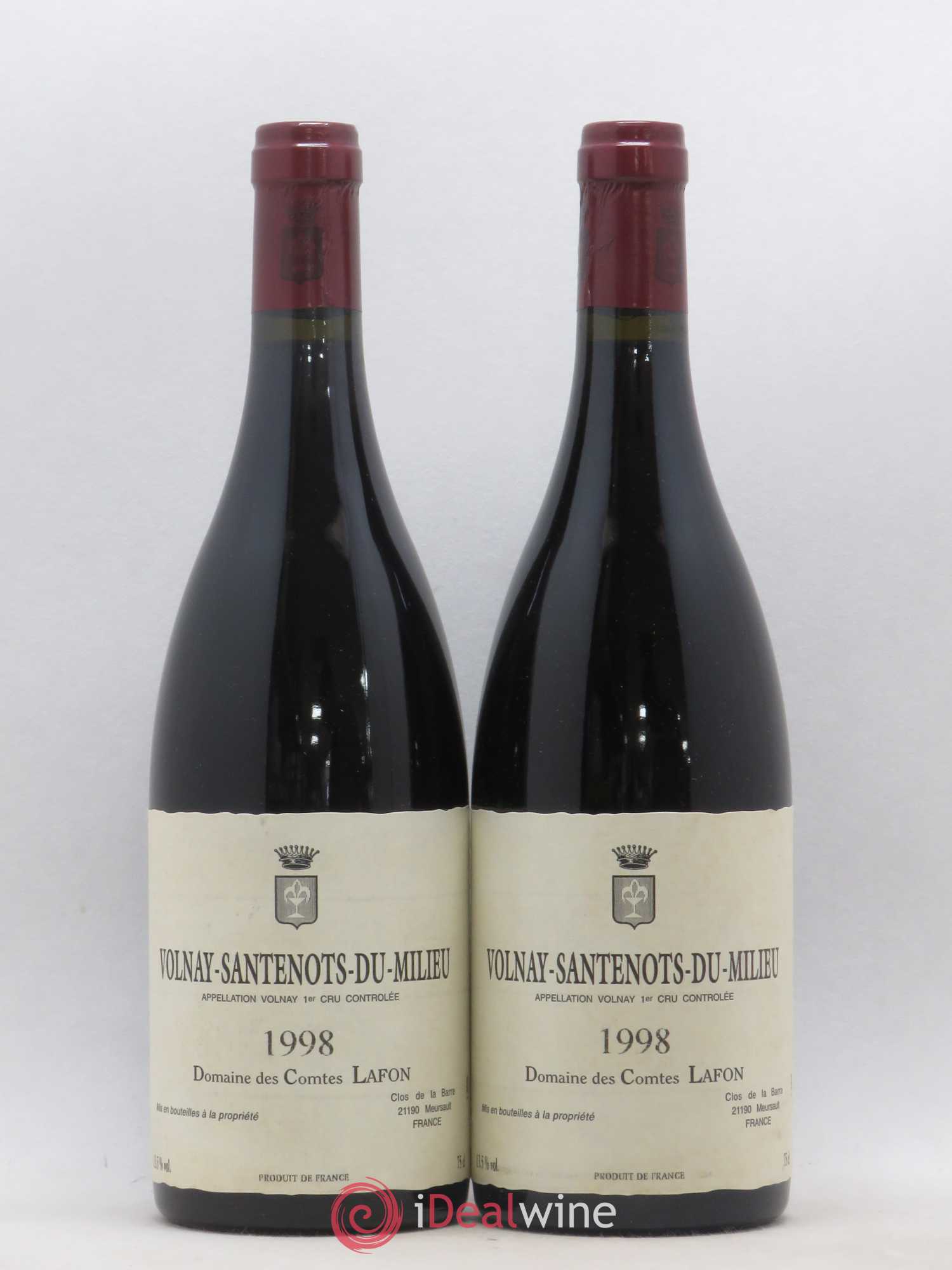 Volnay 1er Cru Santenots du Milieu Comtes Lafon (Domaine des) 1998 - Lot de 2 bouteilles - 0