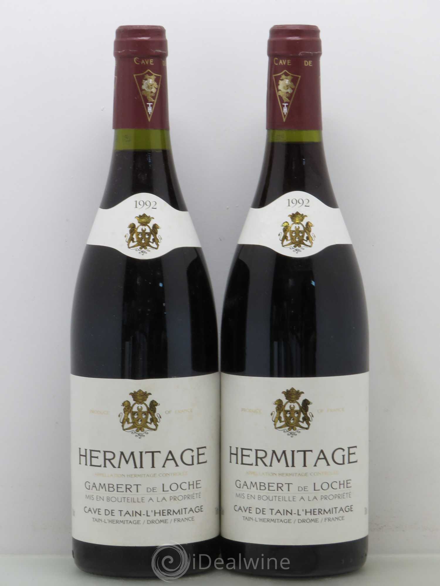Hermitage Gambert de Loche Cave de Tain 1992 - Lot de 2 bouteilles - 0
