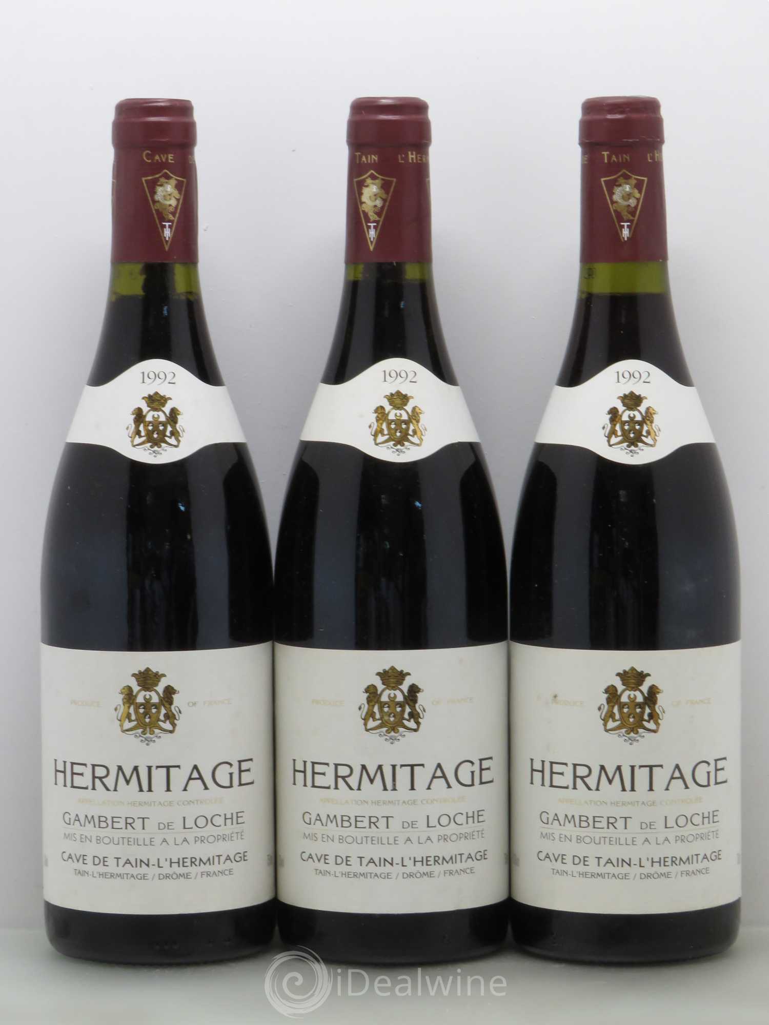 Hermitage Gambert de Loche Cave de Tain 1992 - Lot de 3 bouteilles - 0