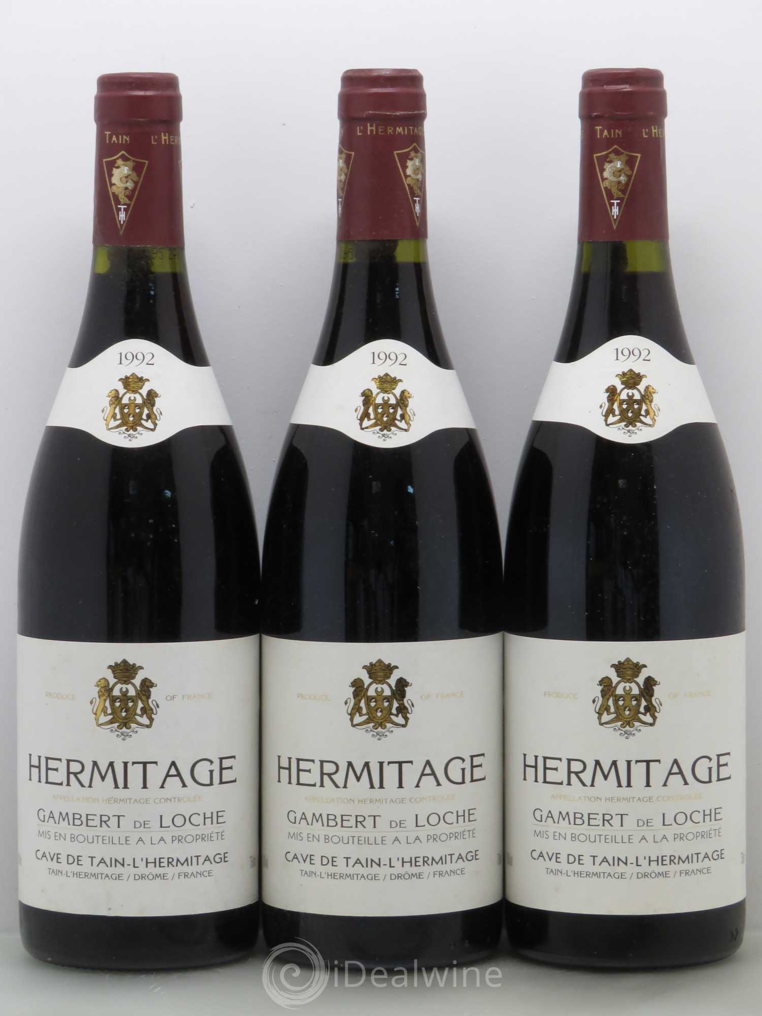 Hermitage Gambert de Loche Cave de Tain 1992 - Lot de 6 bouteilles - 1