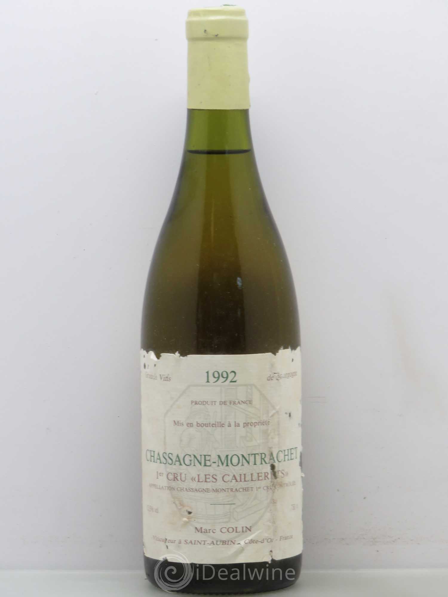 Chassagne-Montrachet 1er Cru Les Caillerets Marc Colin & Fils 1992 - Lot de 1 bouteille - 0
