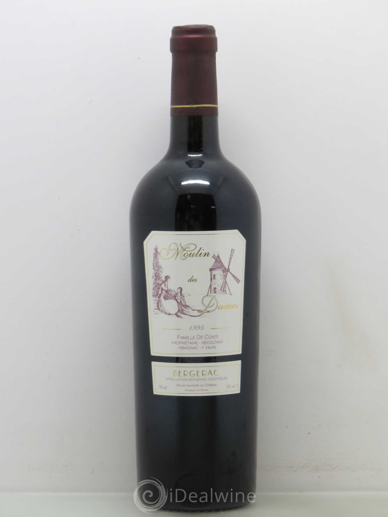 Bergerac Château Tour des Gendres Moulin des Dames Famille de Conti 1995 - Lot de 1 bouteille - 0