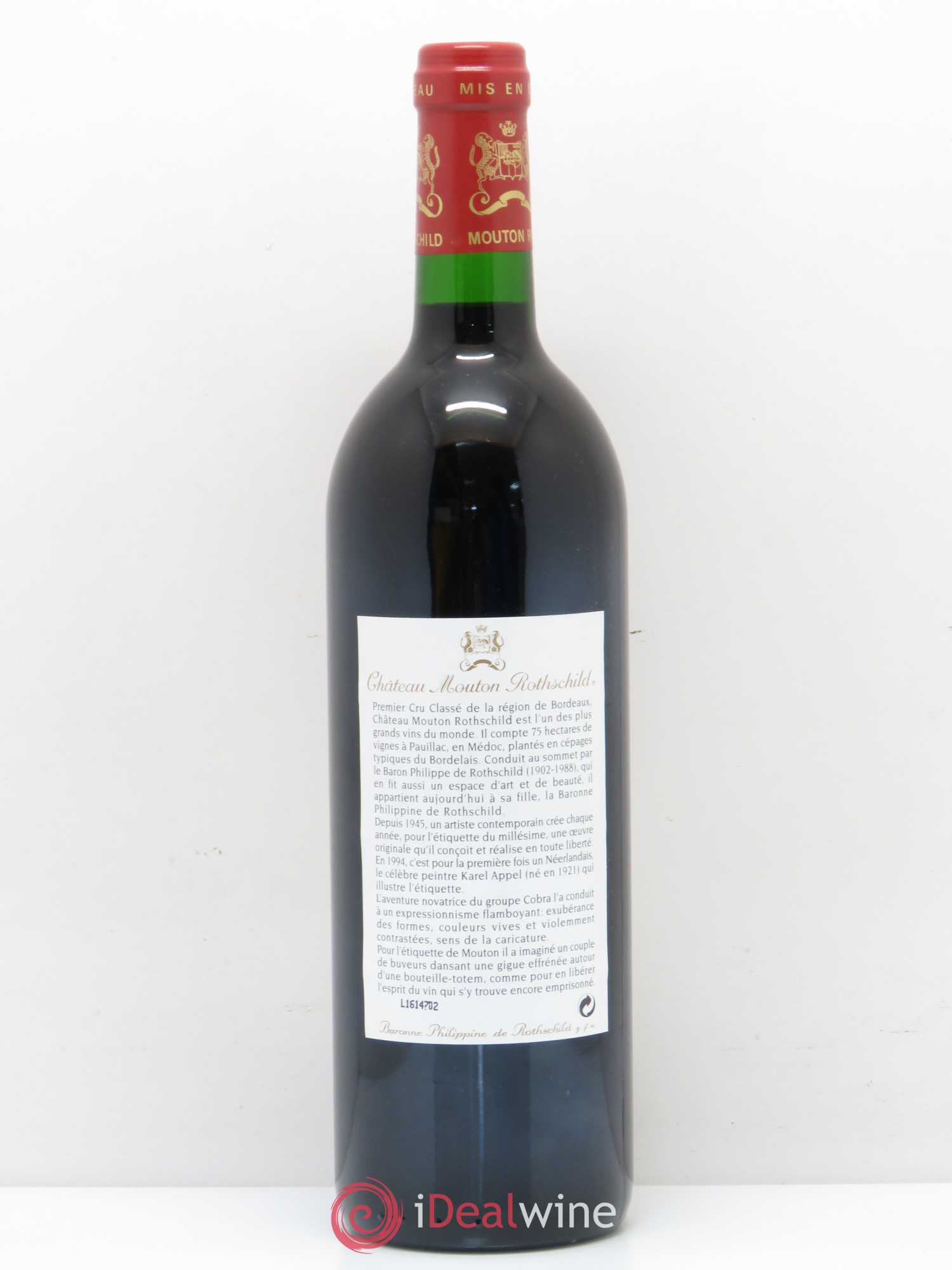 Château Mouton Rothschild 1er Grand Cru Classé 1994 - Lot de 1 bouteille - 1
