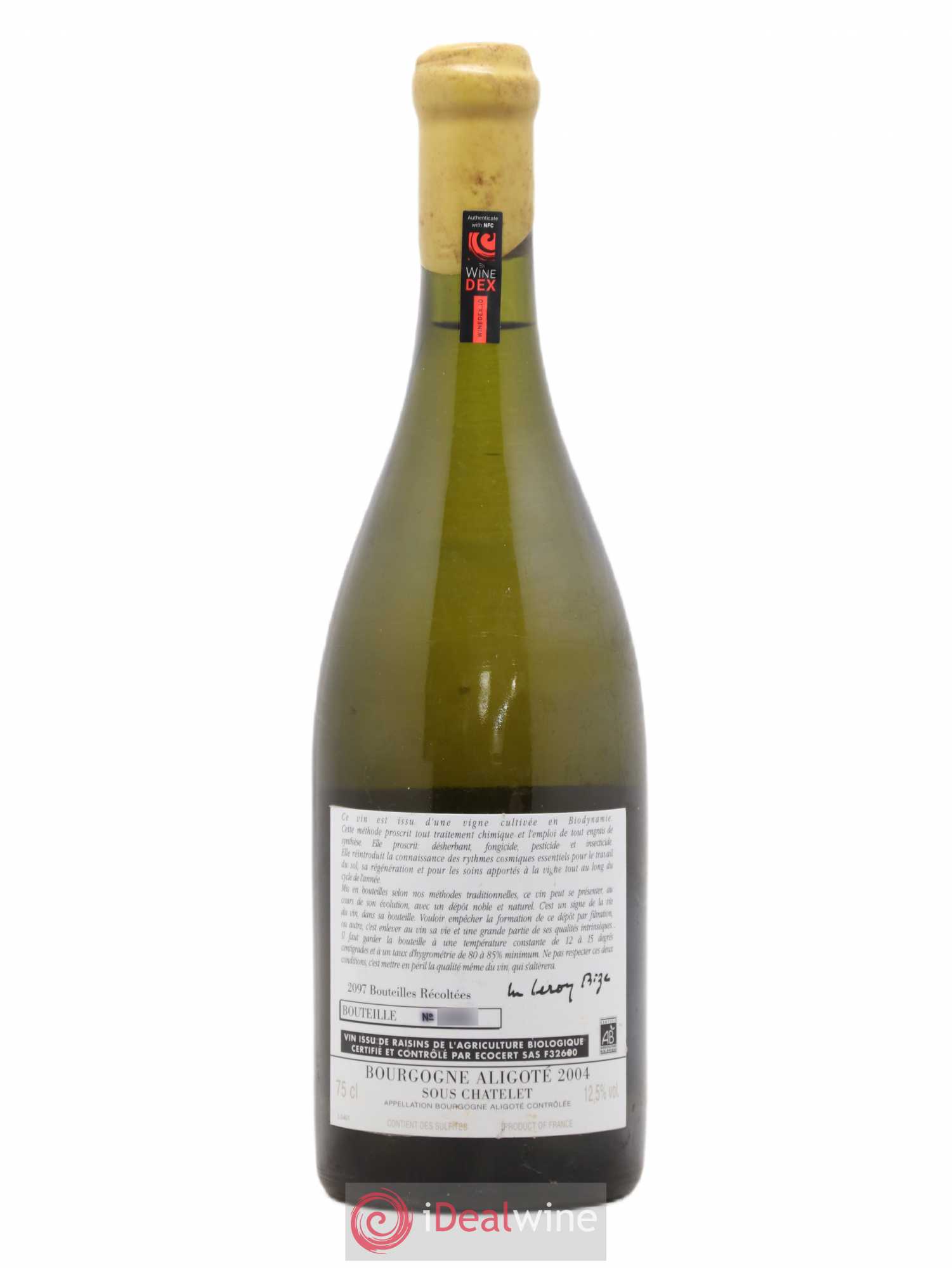 Bourgogne Aligoté Sous Chatelet d'Auvenay (Domaine) 2004 - Lot de 1 bouteille - 1