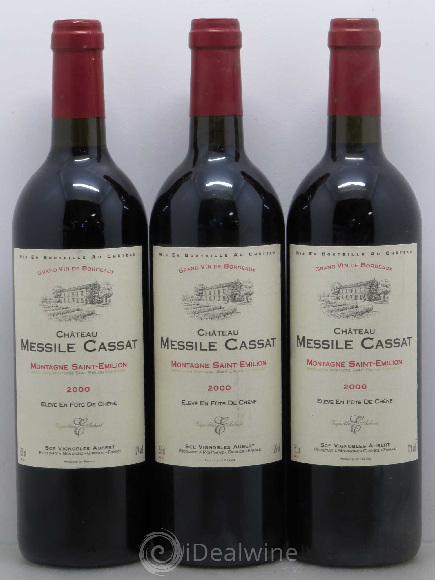 Montagne Saint-Émilion Château Messile Cassat (sans prix de réserve) 2000 - Posten von 3 Flaschen - 0
