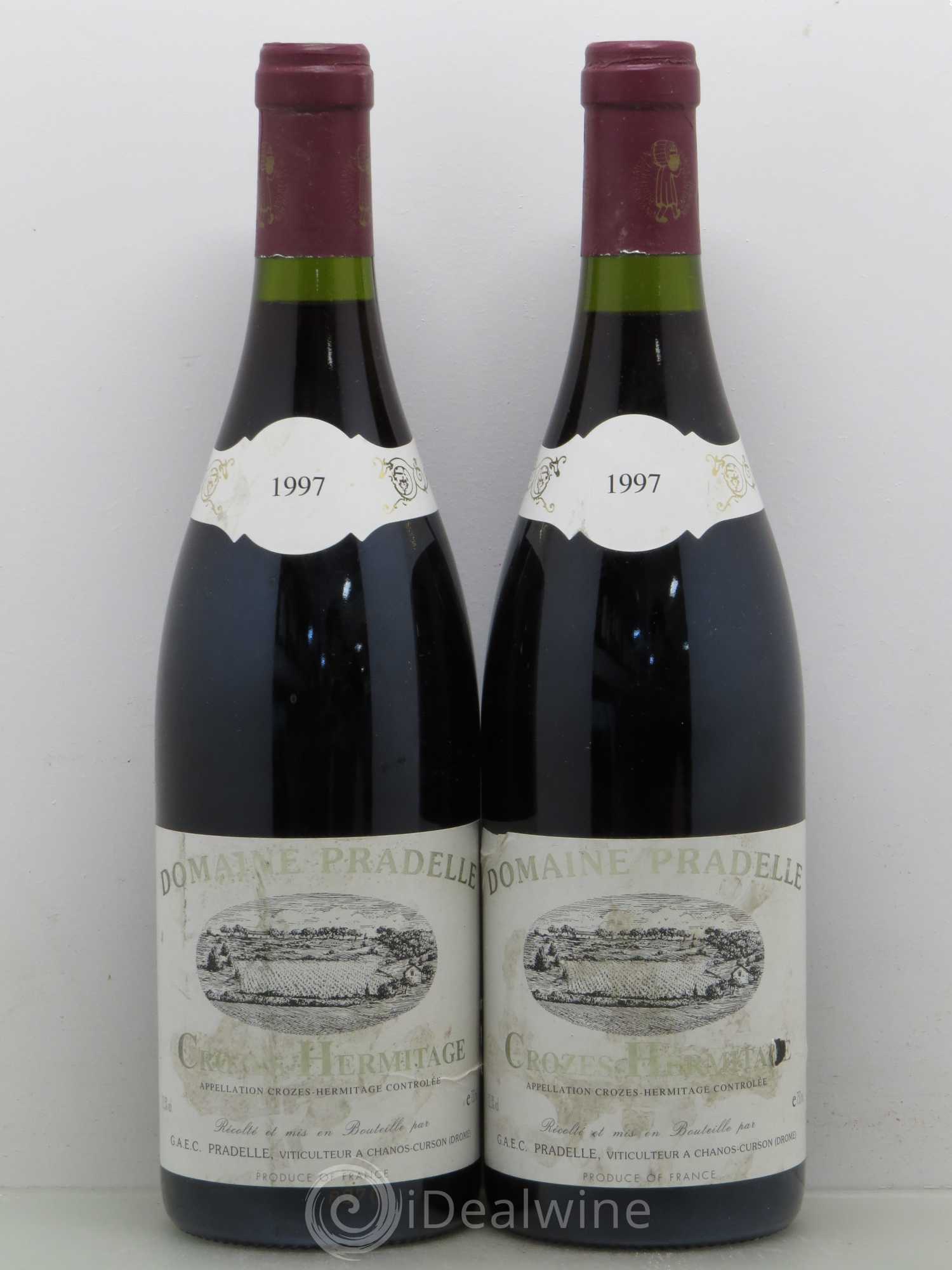 Crozes-Hermitage Domaine Pradelle (sans prix de réserve) 1997 - Posten von 2 Flaschen - 0
